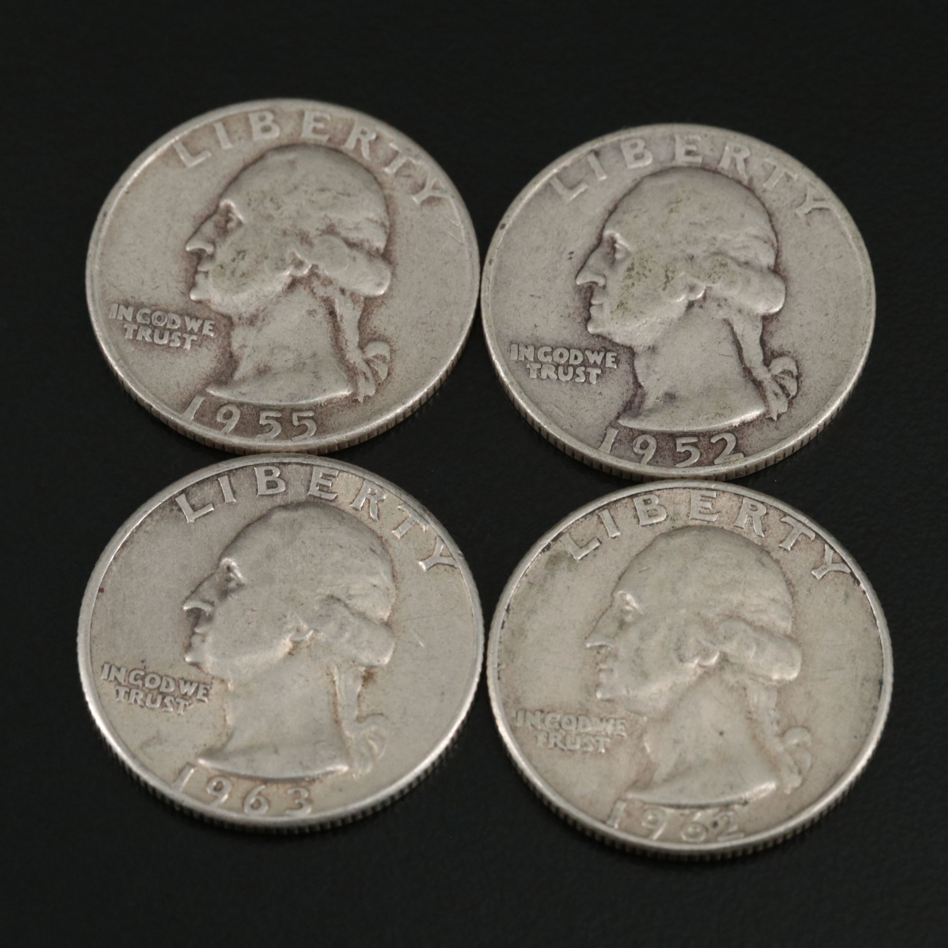 Forty-Two Washington Silver Quarters, 1950s to 1960s