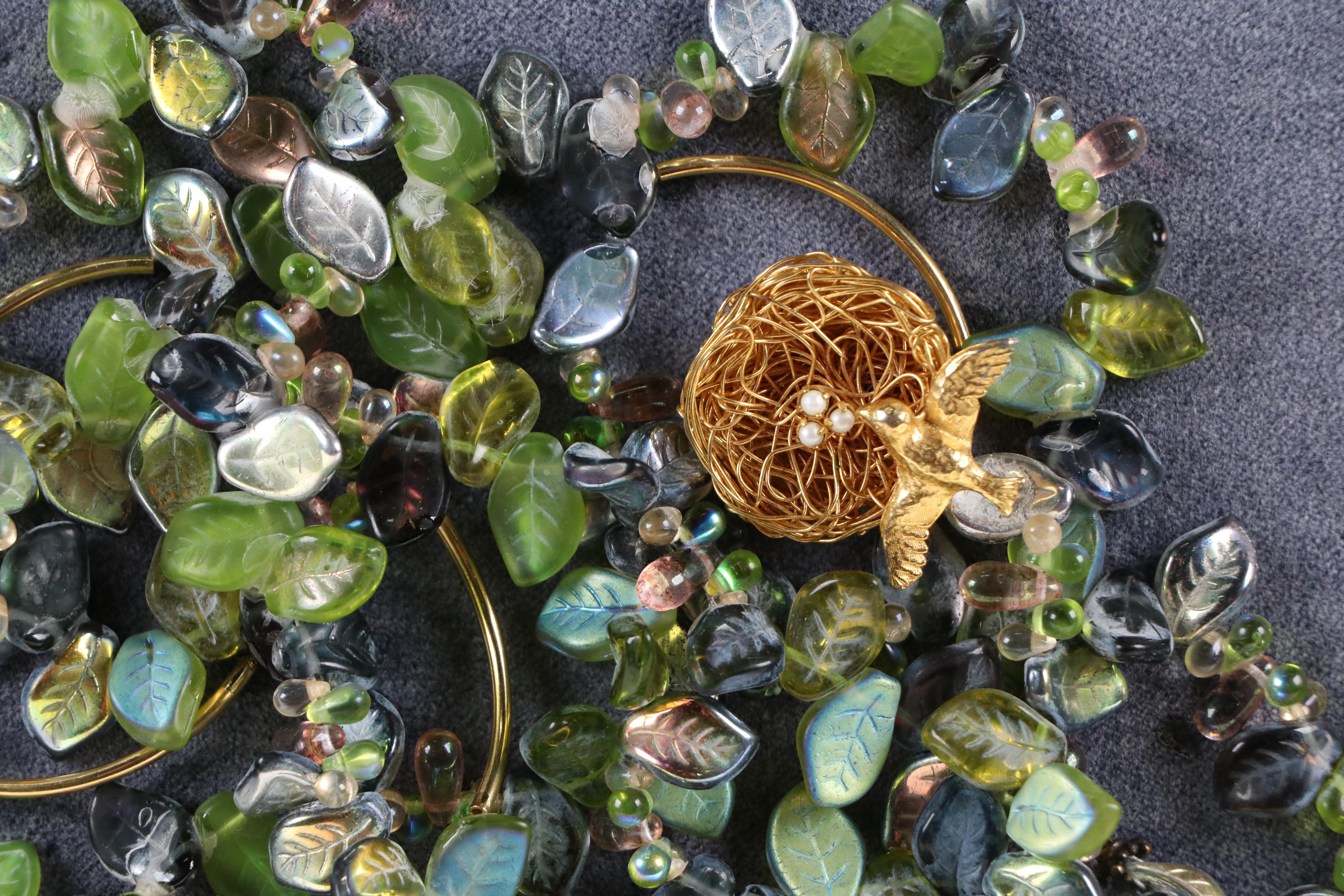 Karen Pagán Repurposed Jewelry Art Collage Tree, 2025