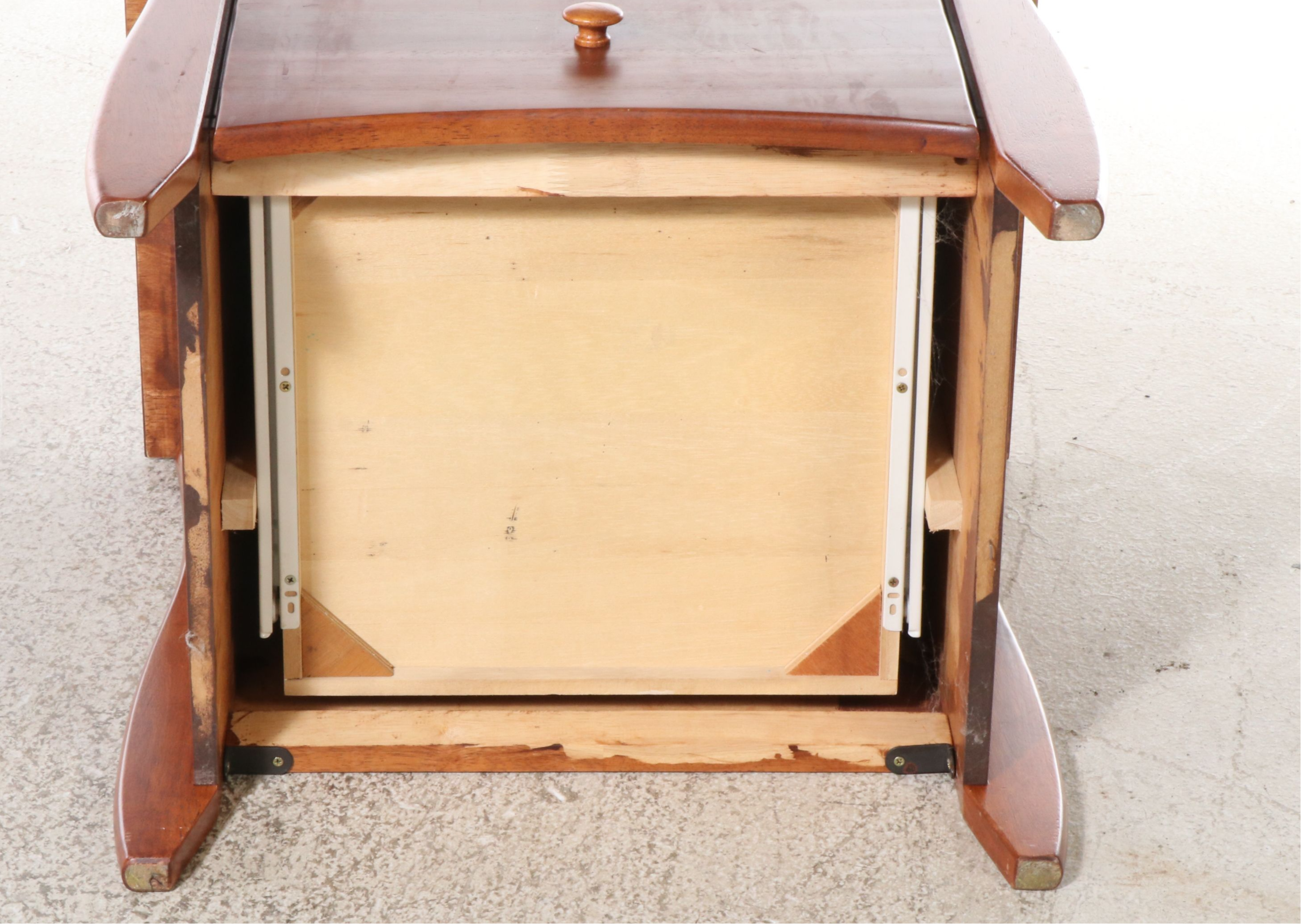 Pair of Crafts Style Cherry Twin Beds with Nightstand and Drawers