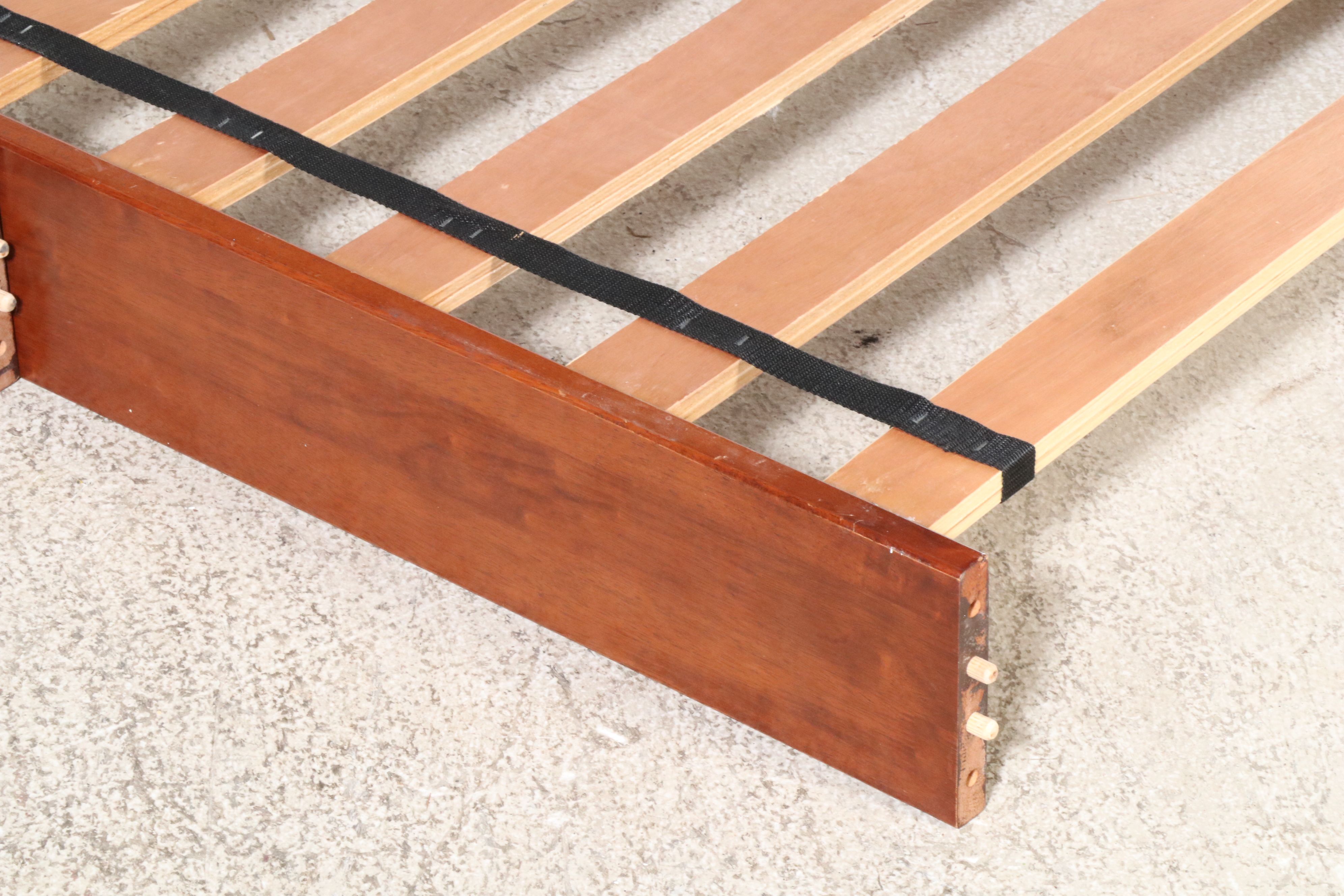 Pair of Crafts Style Cherry Twin Beds with Nightstand and Drawers