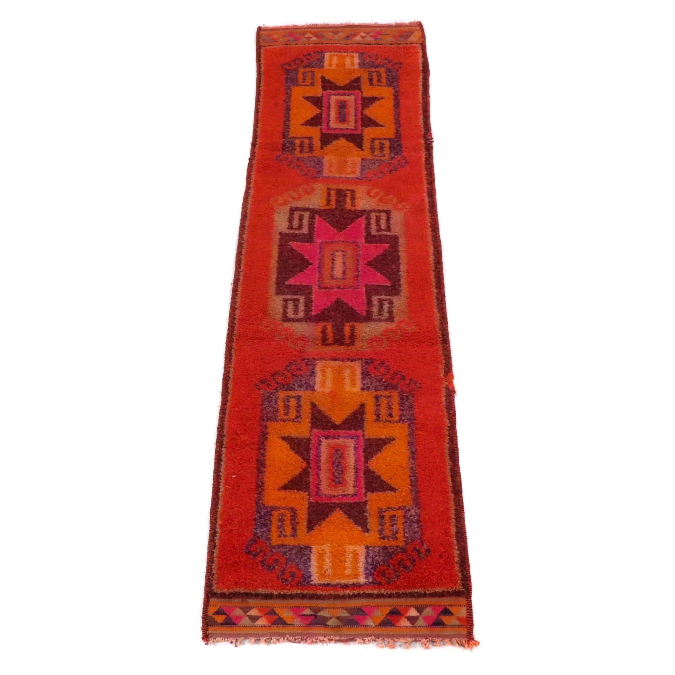 3'2 x 12'3 Hand-Knotted Turkish Village Long Rug