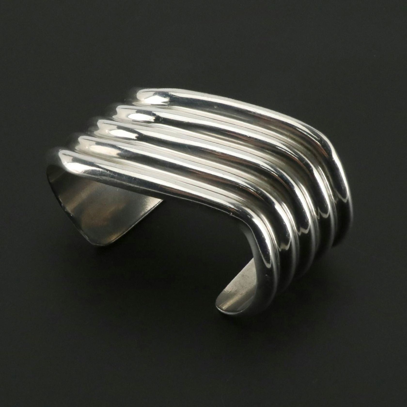 Mexican Mid-Century Modern Sterling Cuff Bracelet