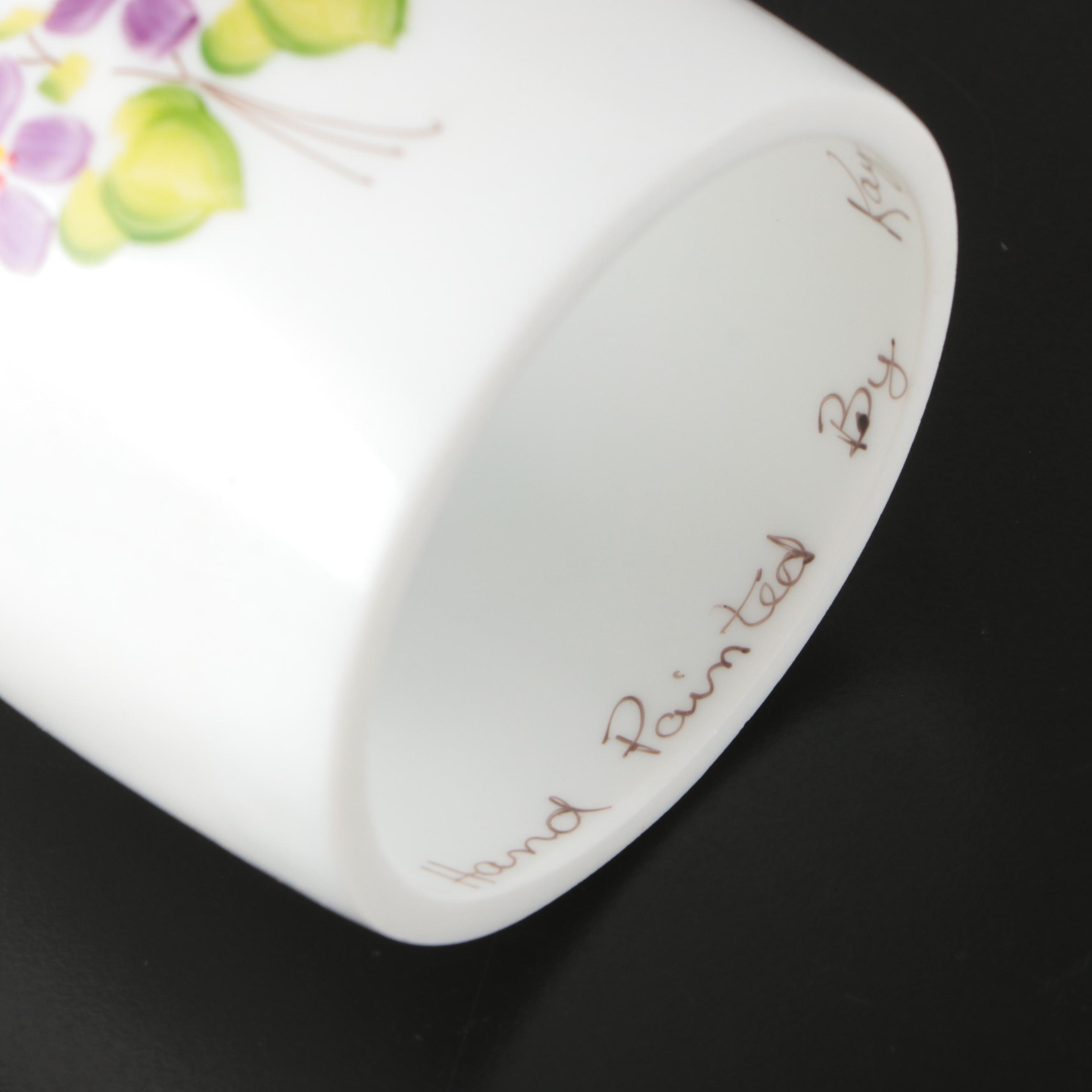 Fenton and Other Hand-Painted Milk Glass Fairy Lamps