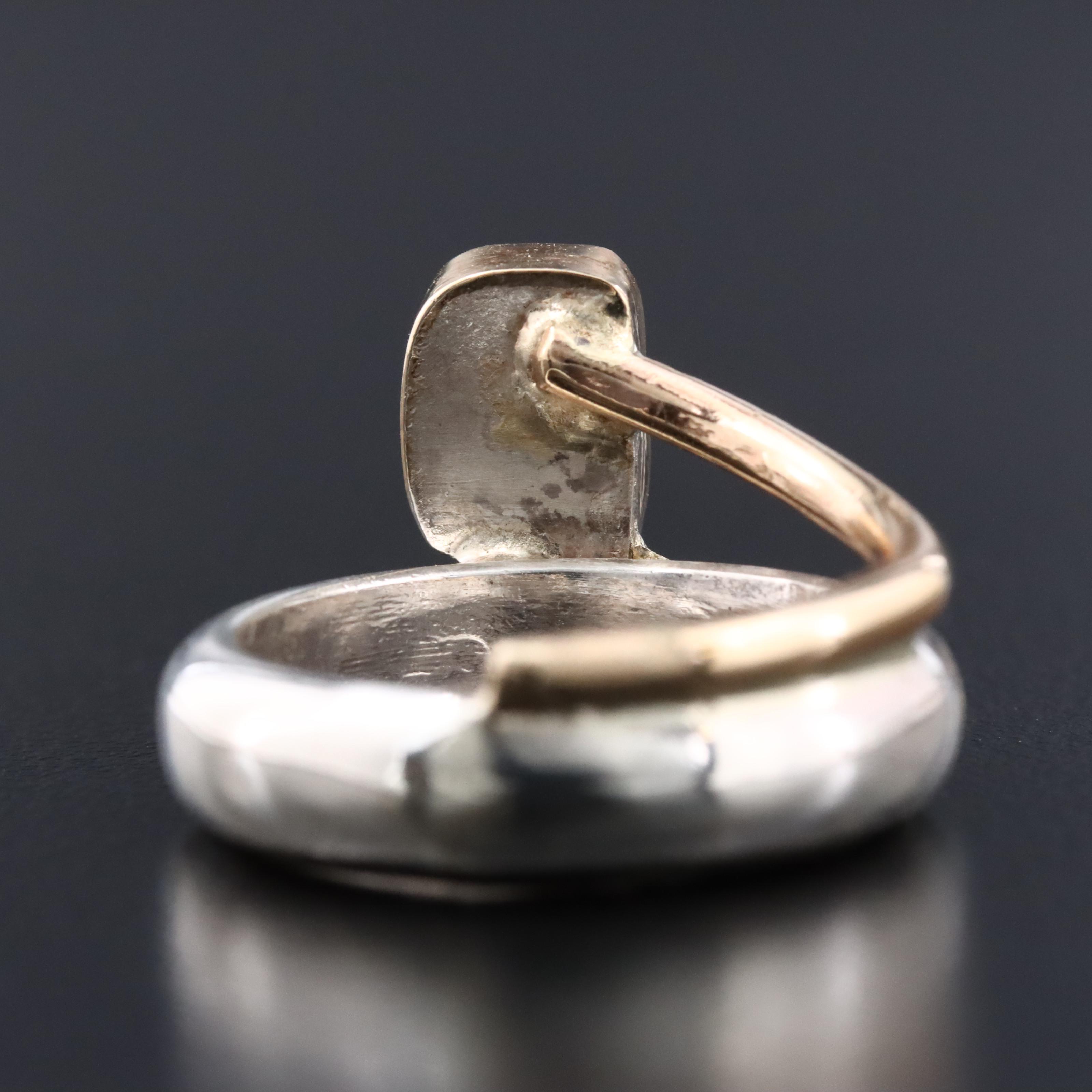 Artisan Sterling and 14K Opal Doublet Ring
