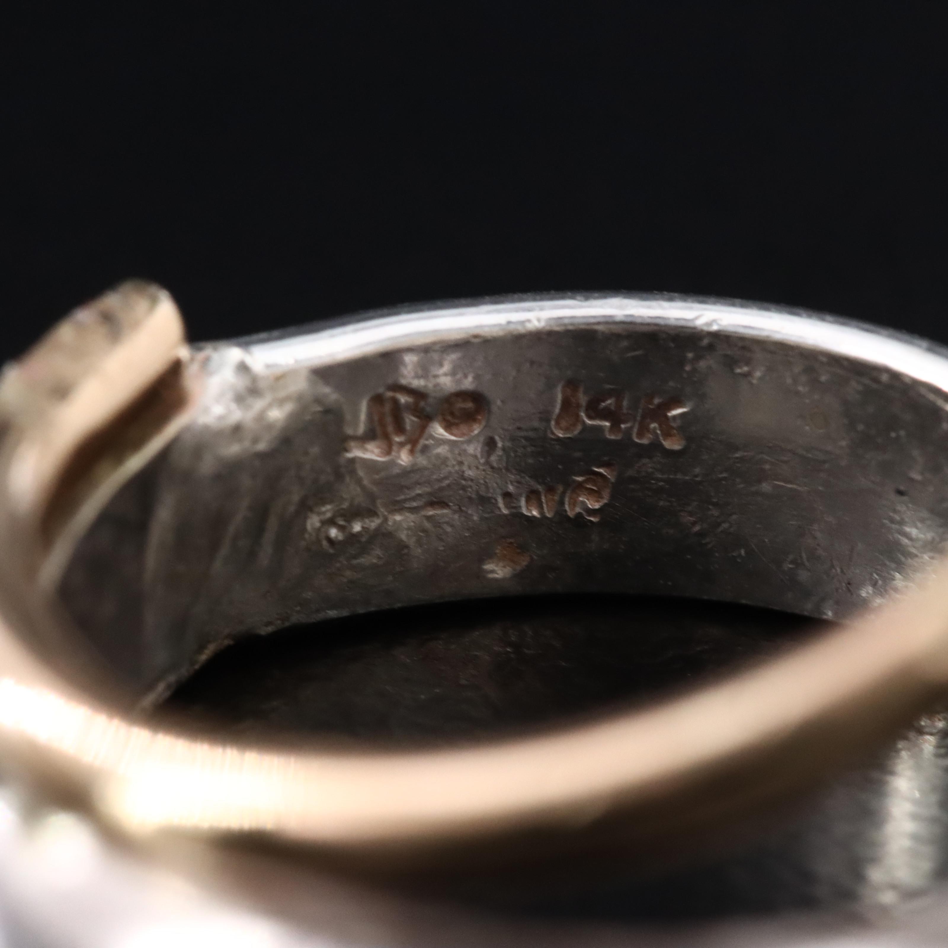 Artisan Sterling and 14K Opal Doublet Ring