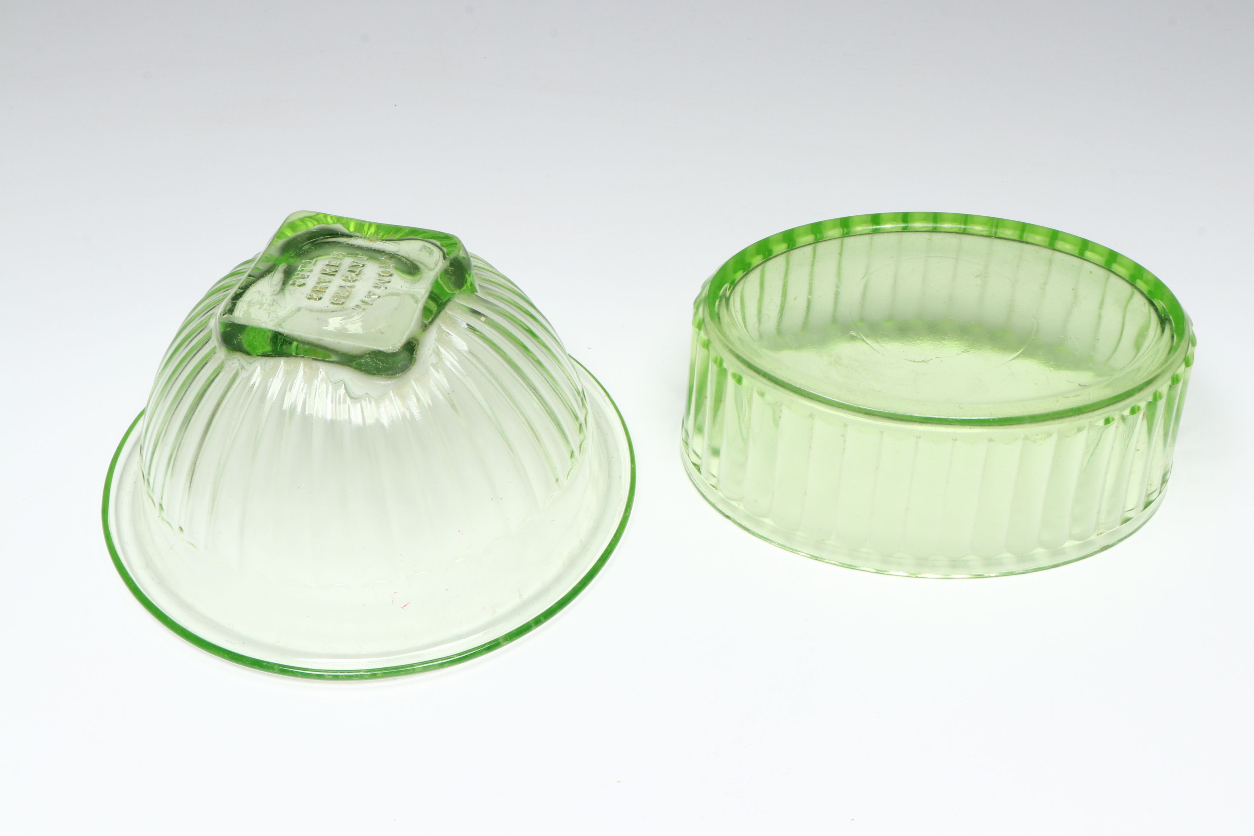 Imperial Glass "Fancy Colonial" Compote with Other Depression and Uranium Glass