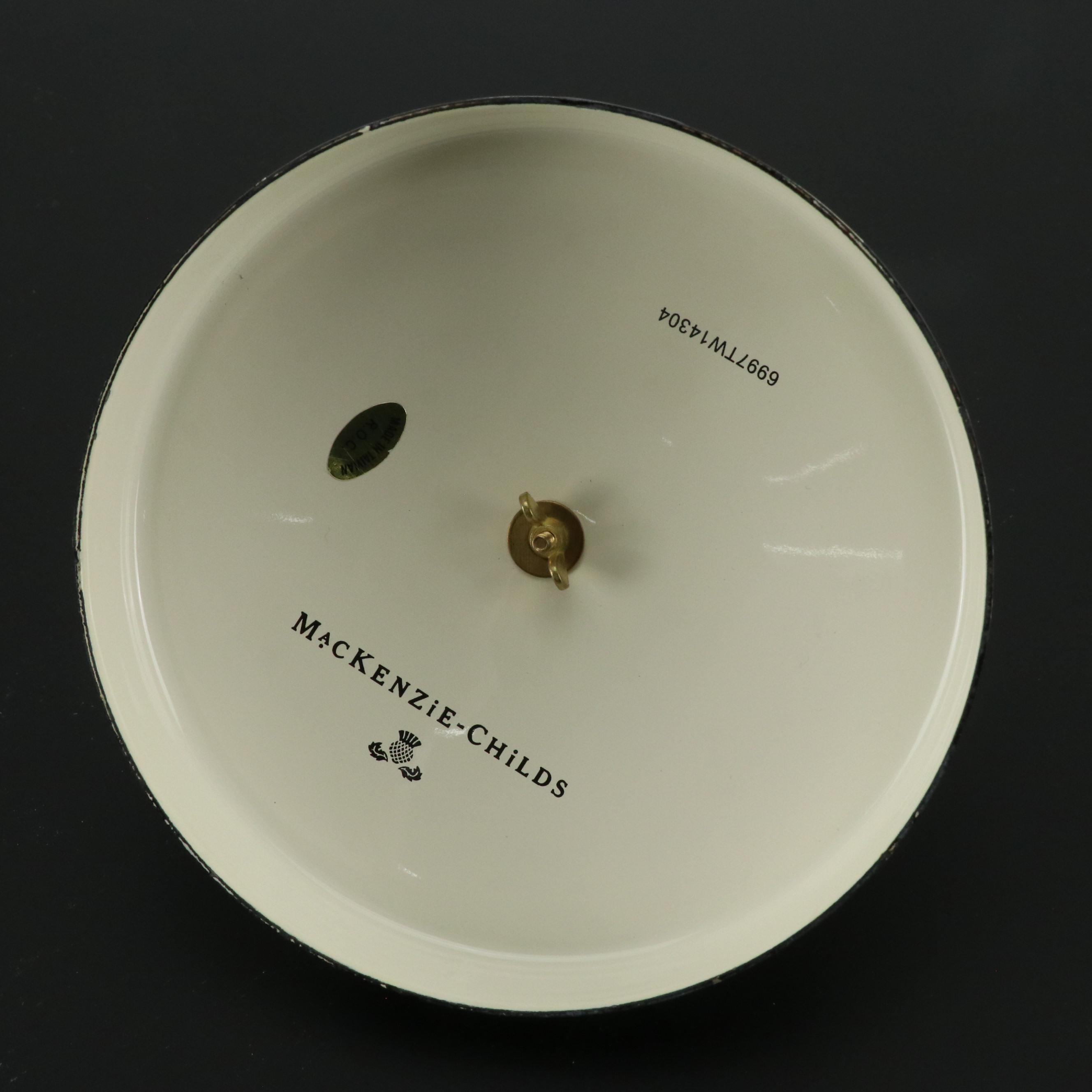 MacKenzie-Childs "Courtly Check" Enamel Lidded Glass Cookie Jar