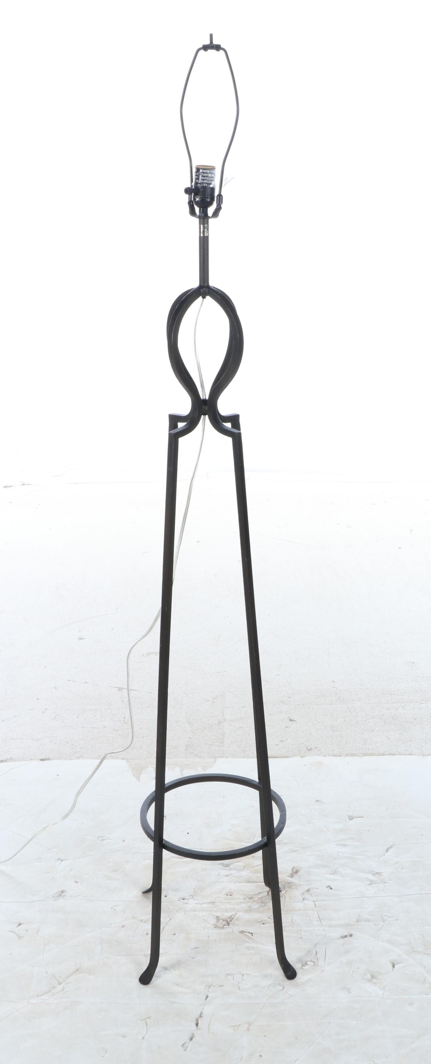 Pottery Barn Attr. Iron Floor Lamp and Slubbed Fabric Shade