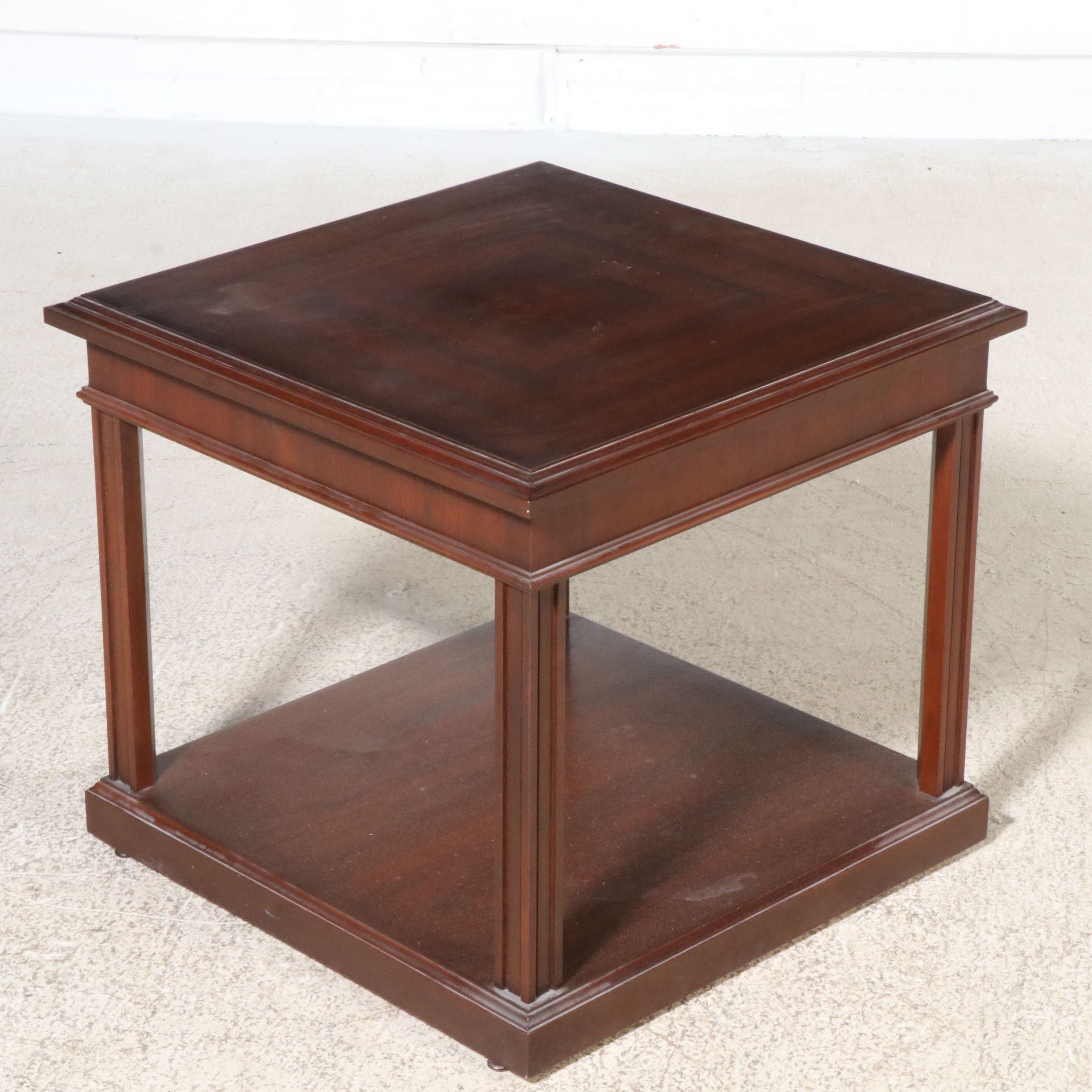 Neoclassical Style Mahogany Two-Tier Side Table