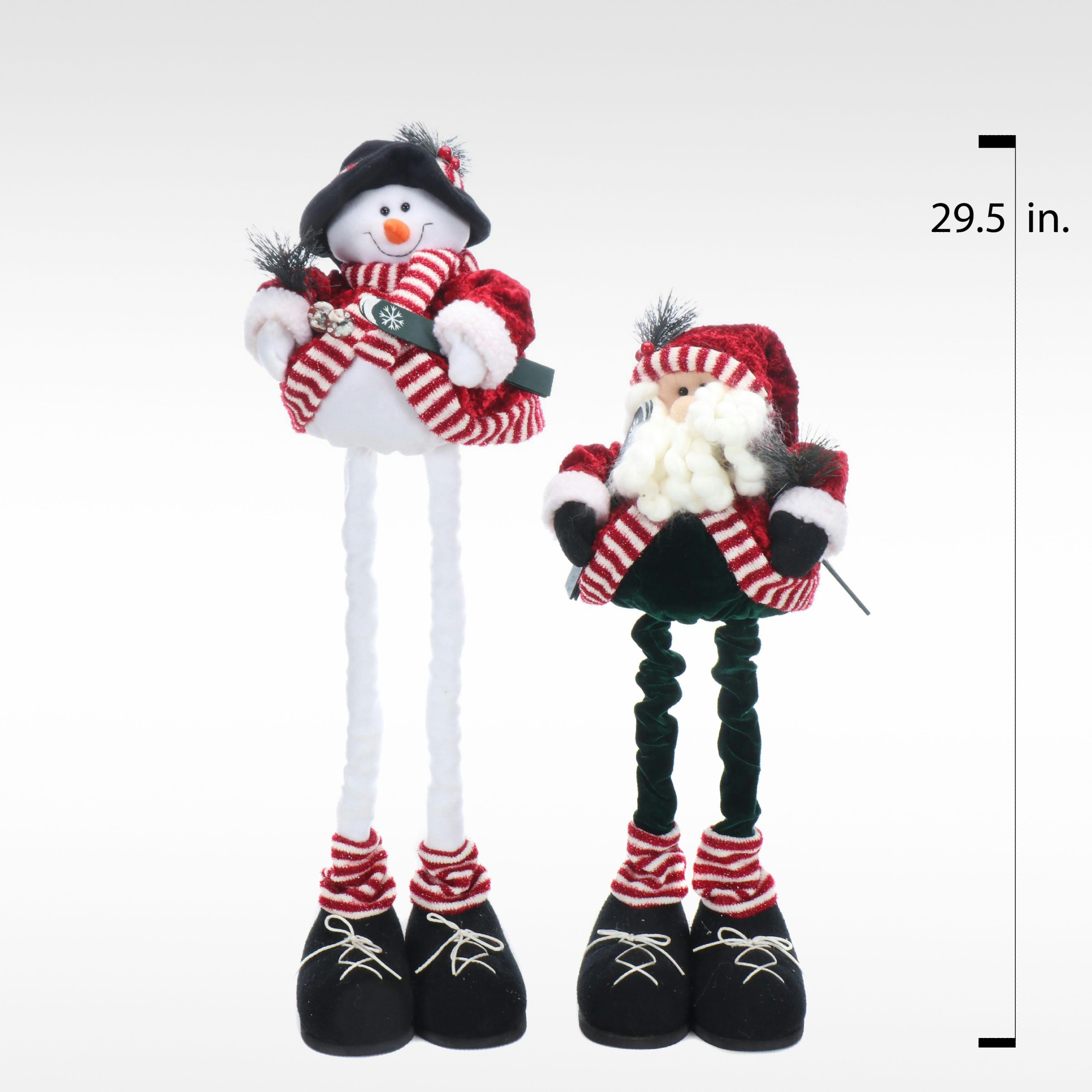 Adjustable Legged Snowman and Santa Claus