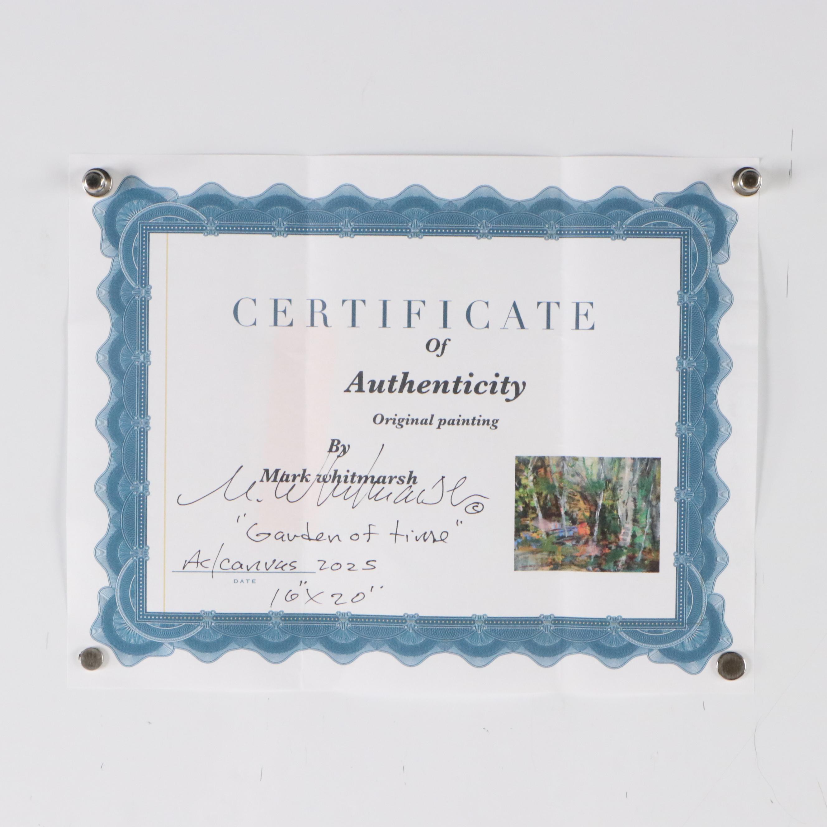 Mark Whitmarsh Acrylic Painting "Garden of Time," 2025