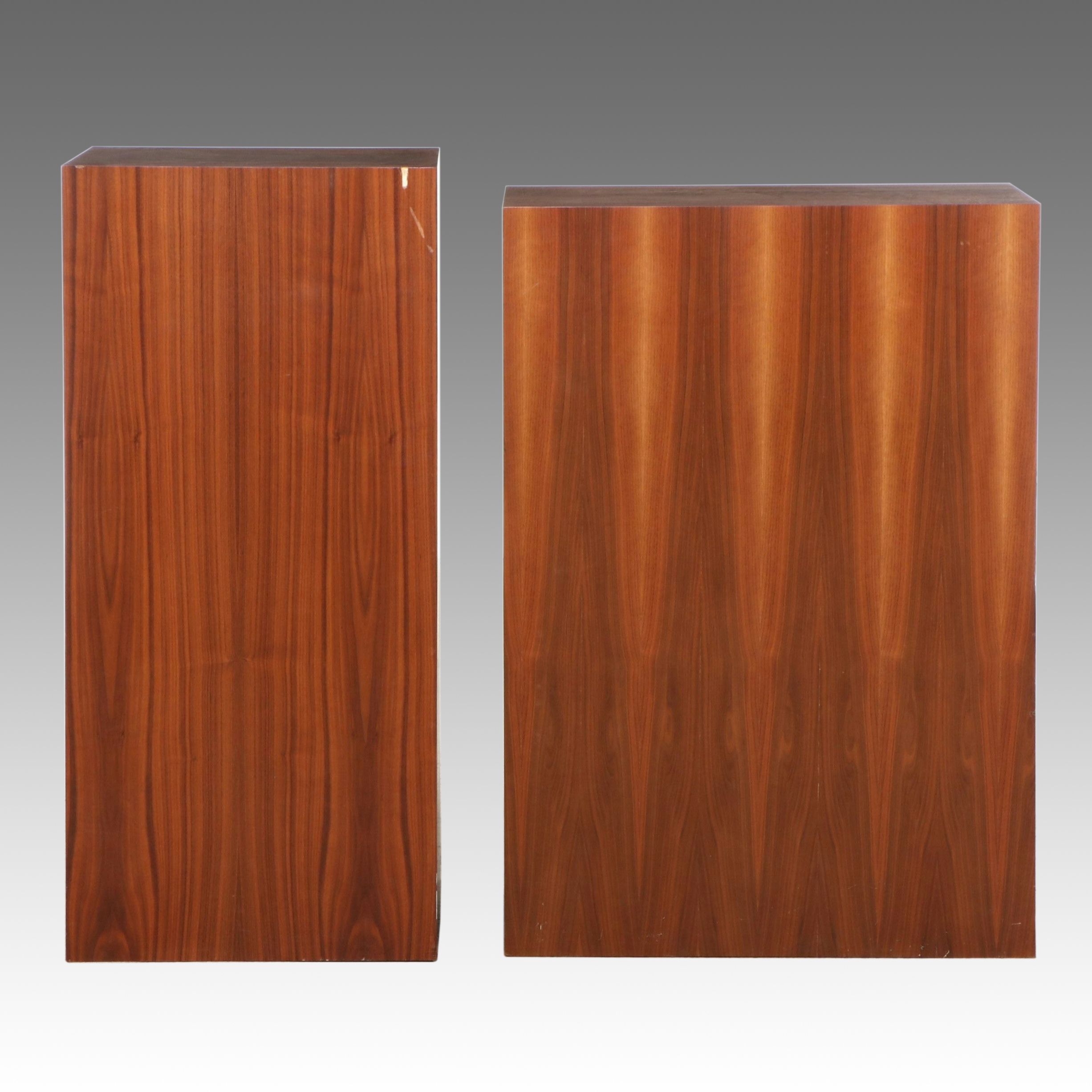 Two Mid Century Modern Teak Pedestals