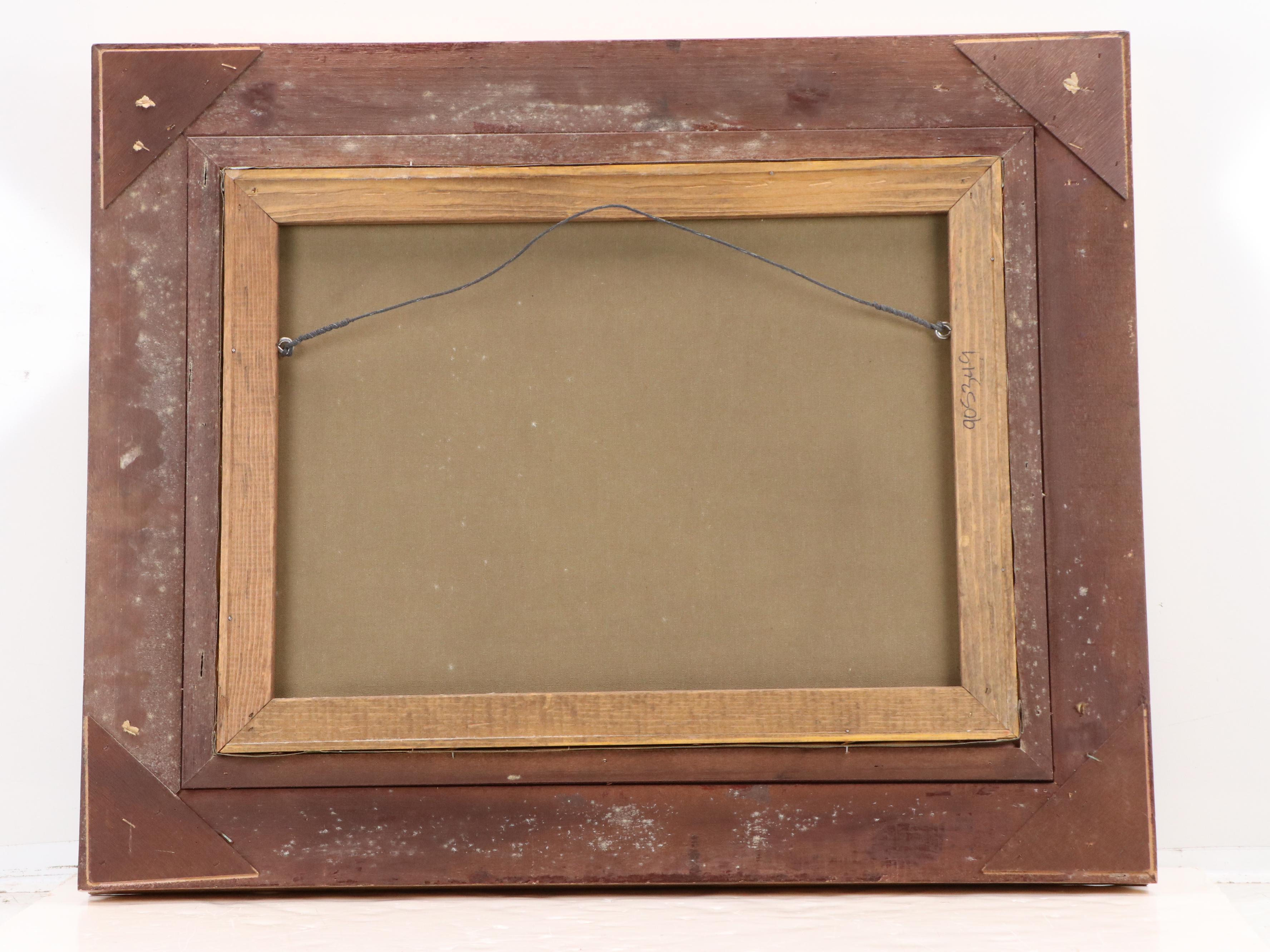 T. Shipley Equestrian Oil Painting of Jockey with Black Horse, Circa Mid-20th C.