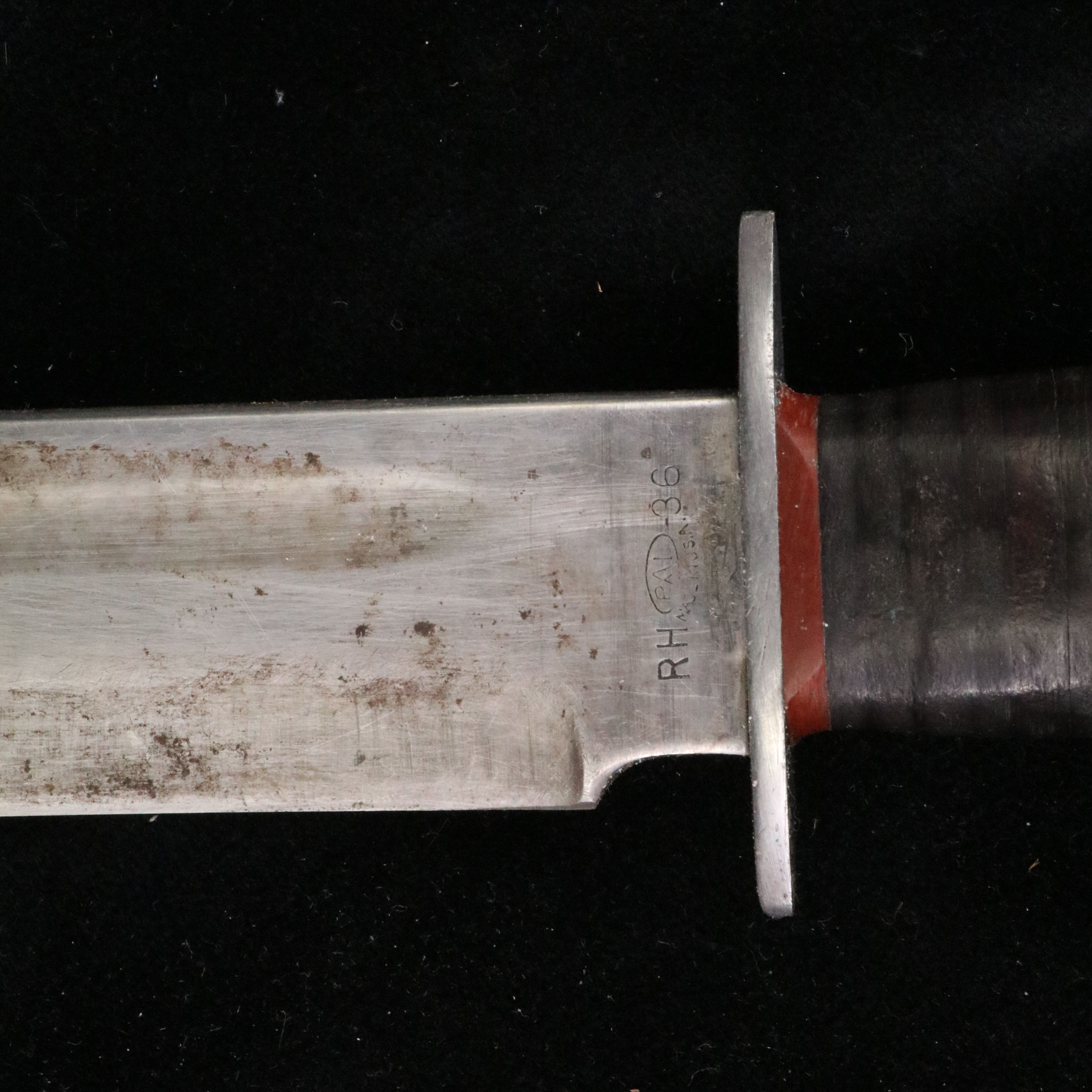 Two Hunting Knives, an RH Pal 36 Knife and an Unmarked 8 1/2 Inch Bowie Knife