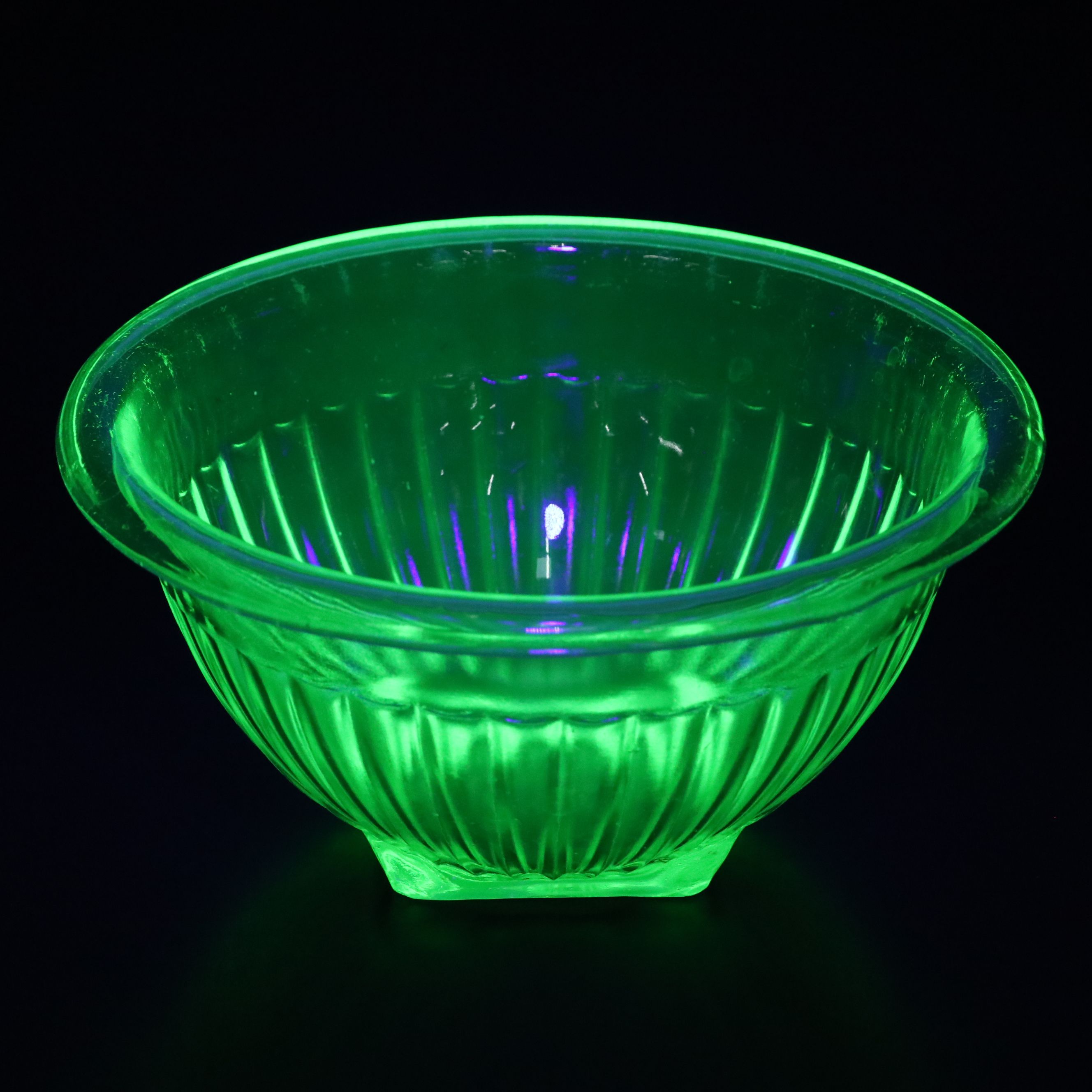 Imperial Glass "Fancy Colonial" Compote with Other Depression and Uranium Glass