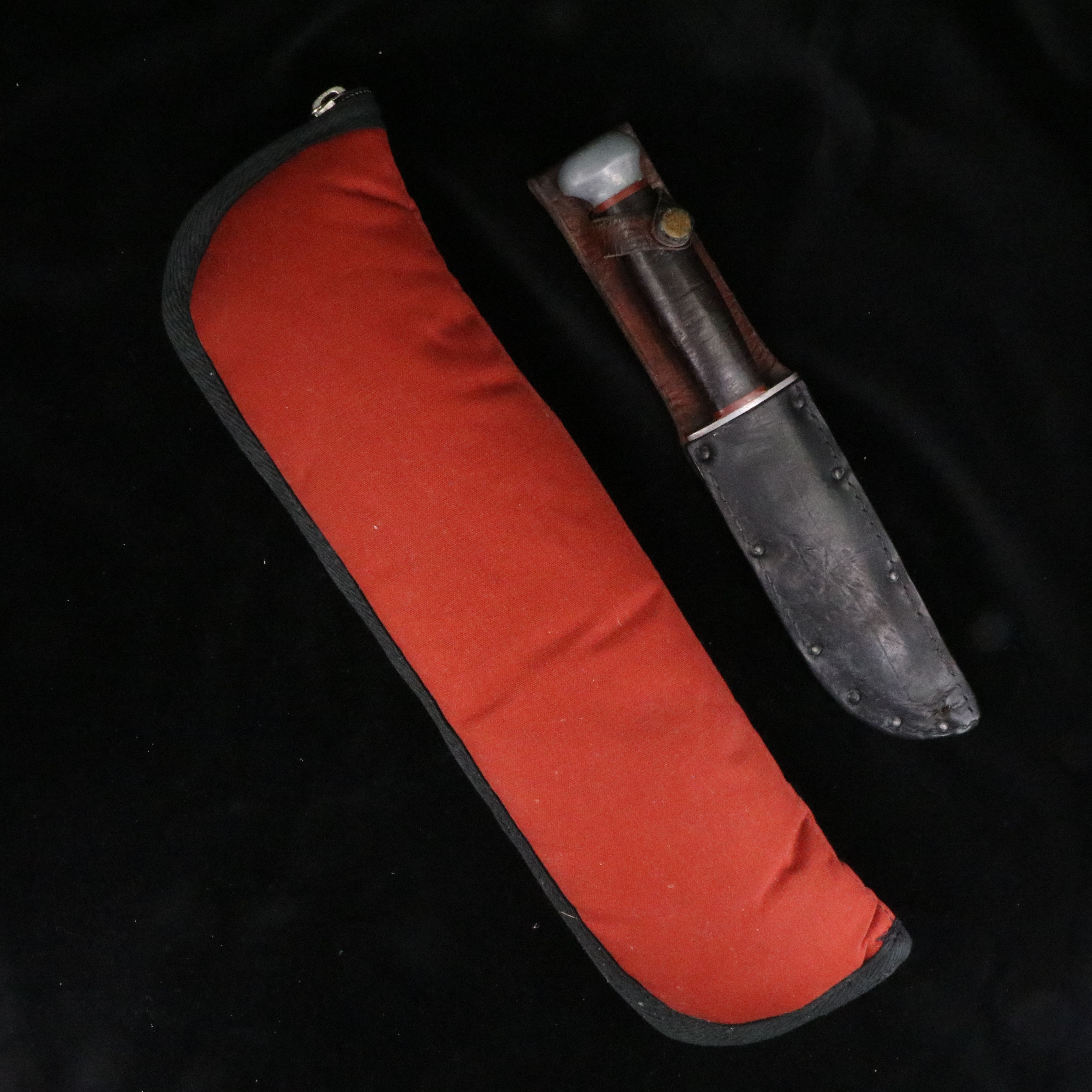 Two Hunting Knives, an RH Pal 36 Knife and an Unmarked 8 1/2 Inch Bowie Knife