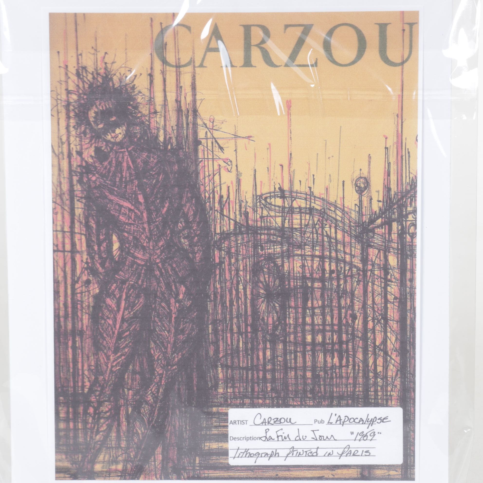 Jean Carzou Lithograph "La Fin du Tour" From "L'Apocalypse," 1959
