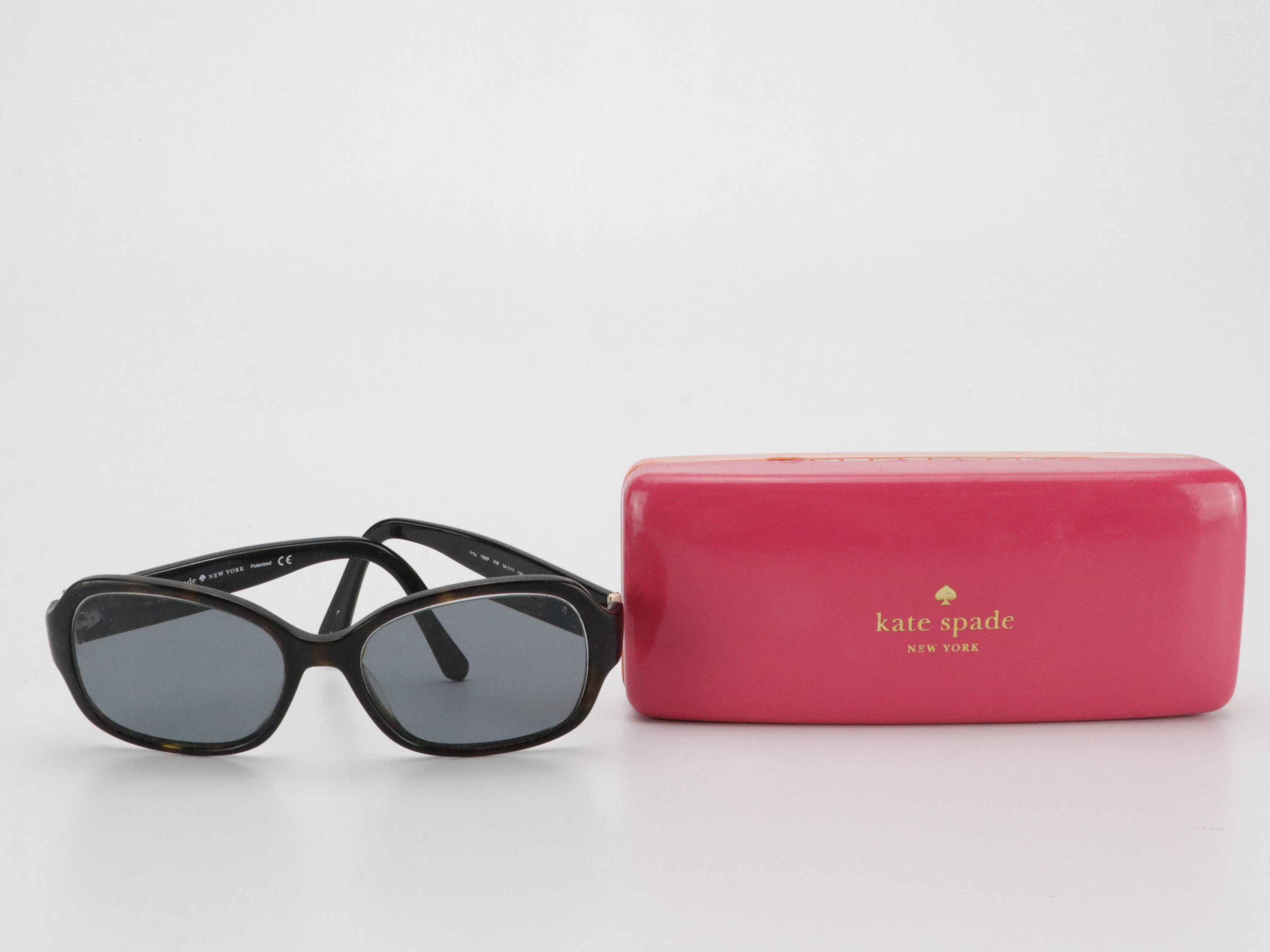 Kate Spade Silver Tone Idiom Bangle & Polarized Prescription Sunglasses w/ Case