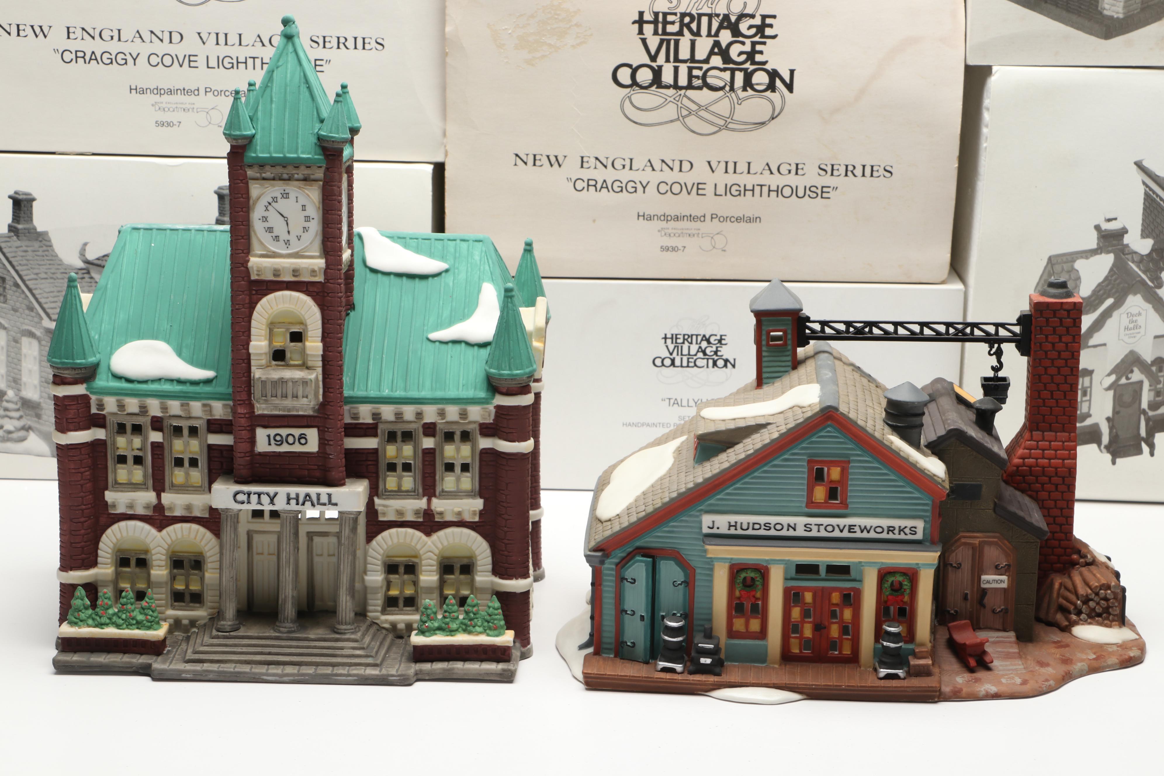 Department 56 "Craggy Cove Lighthouse" and Other New England Village Buildings