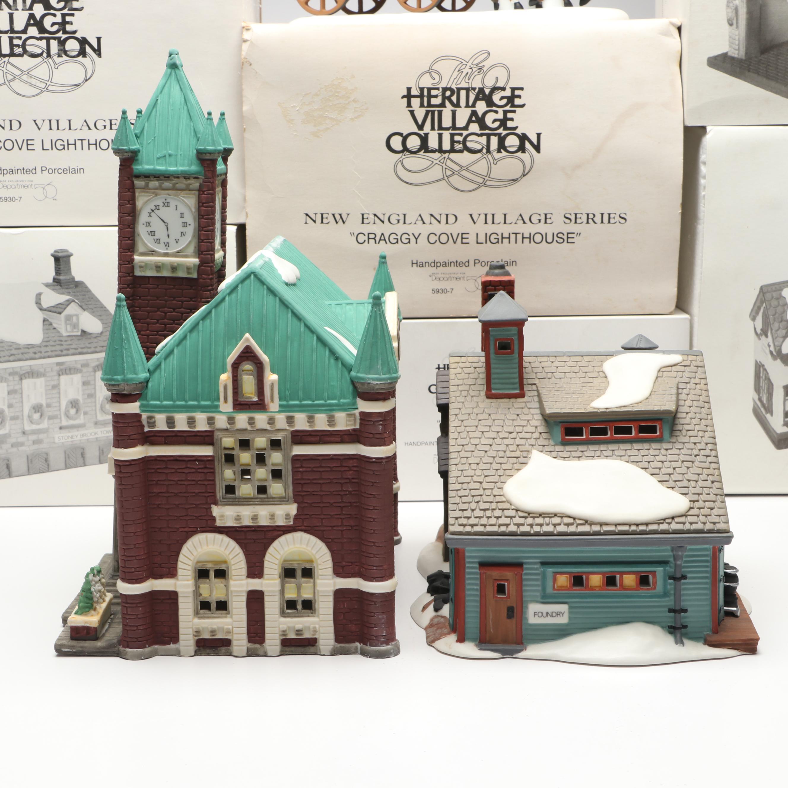 Department 56 "Craggy Cove Lighthouse" and Other New England Village Buildings