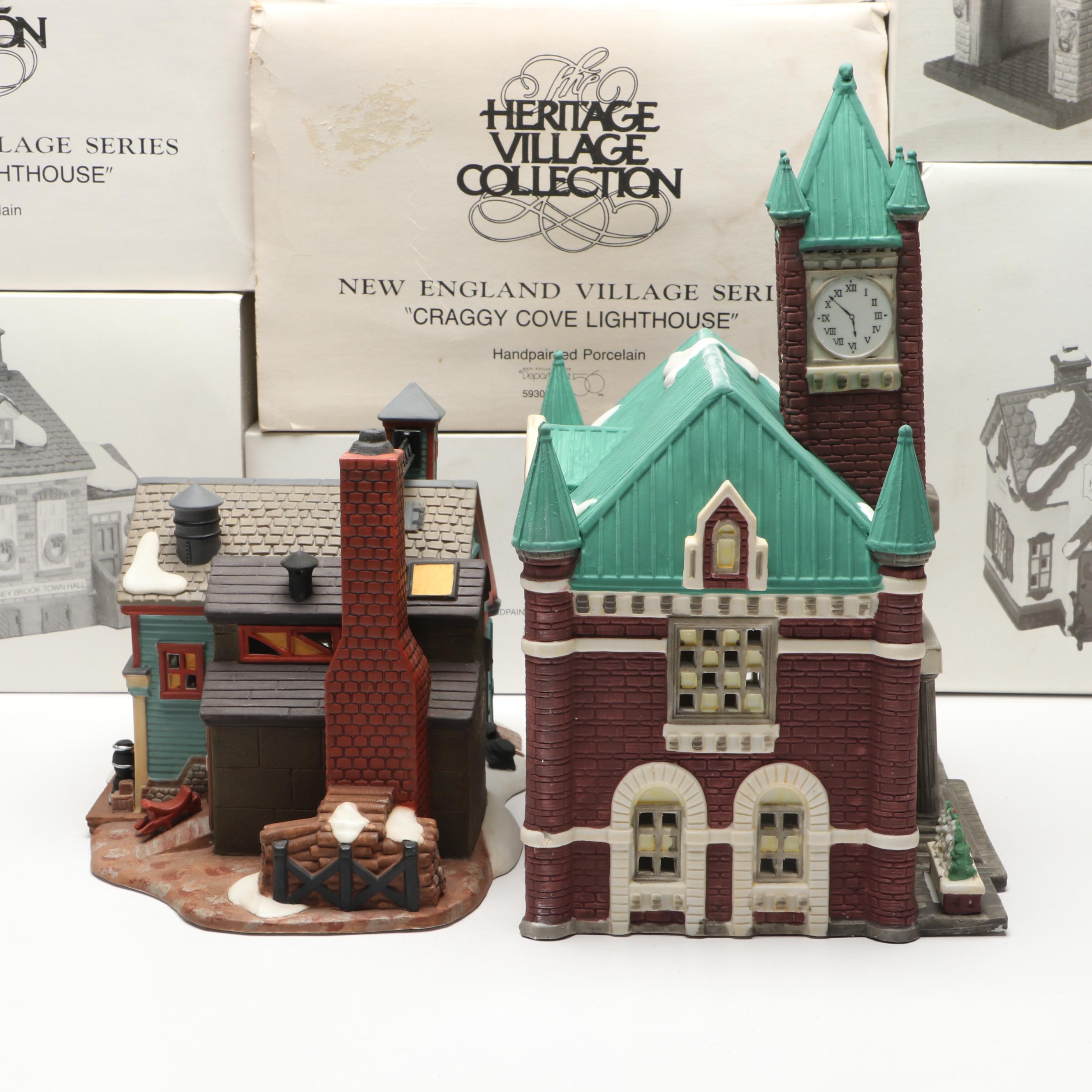 Department 56 "Craggy Cove Lighthouse" and Other New England Village Buildings