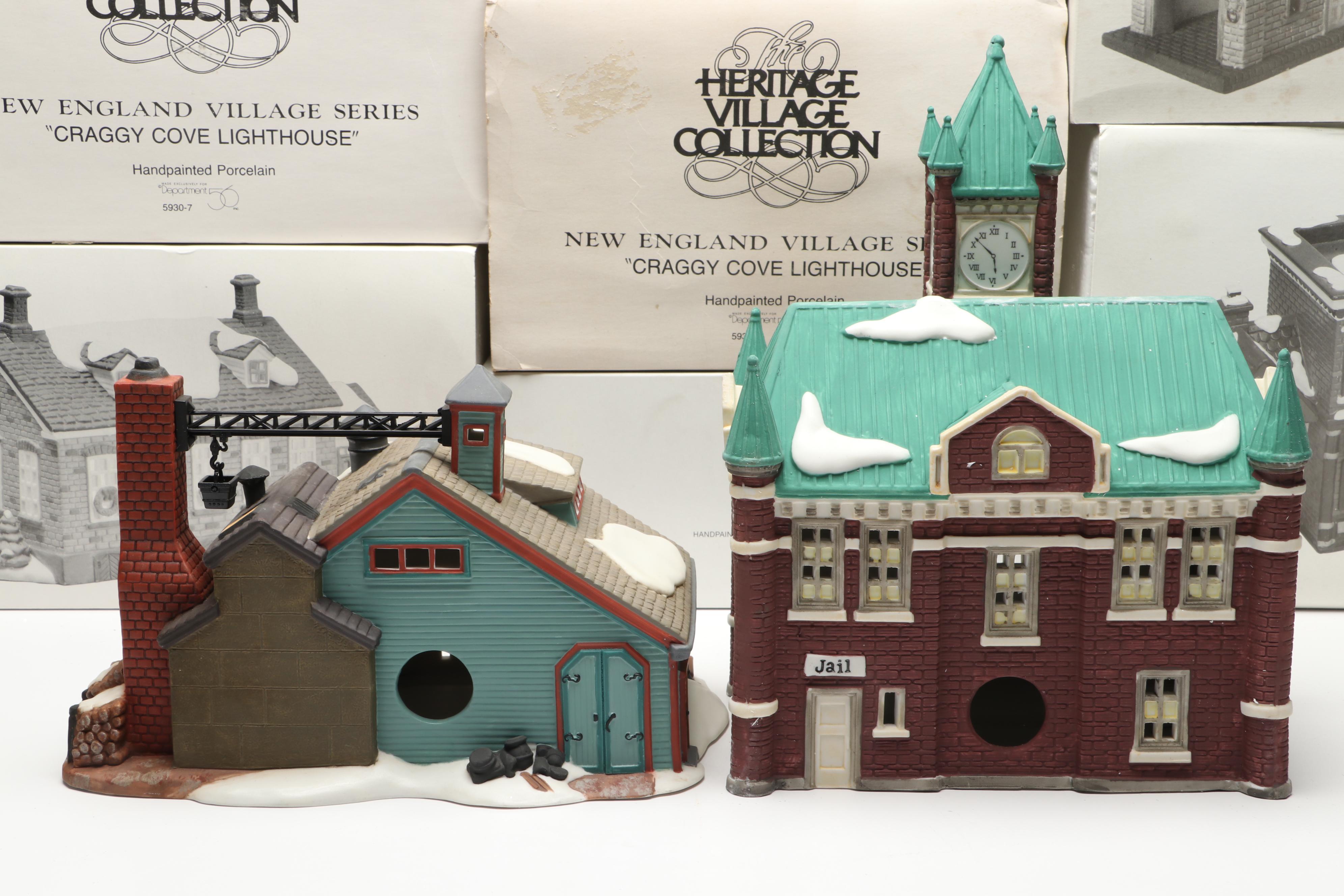 Department 56 "Craggy Cove Lighthouse" and Other New England Village Buildings