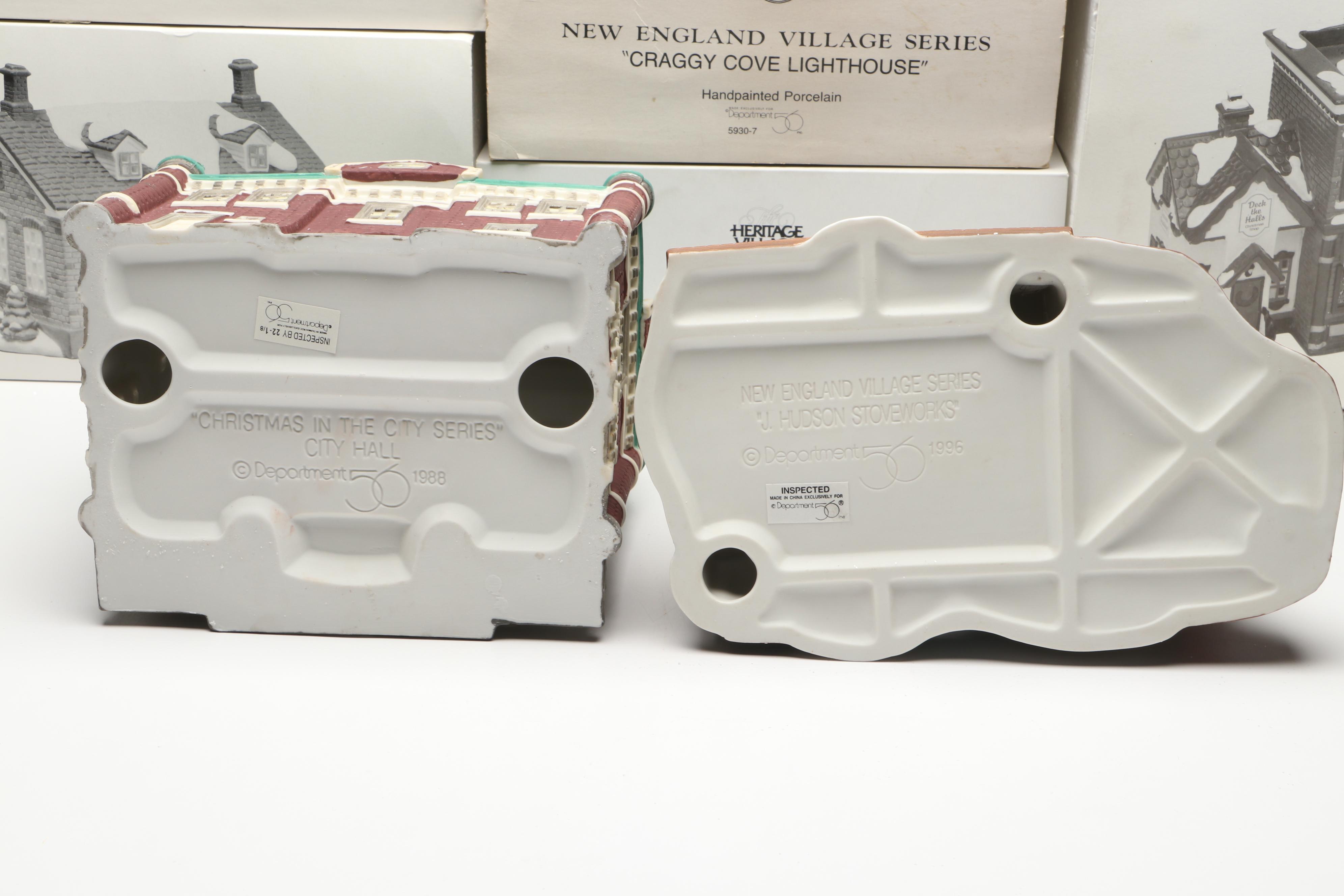 Department 56 "Craggy Cove Lighthouse" and Other New England Village Buildings