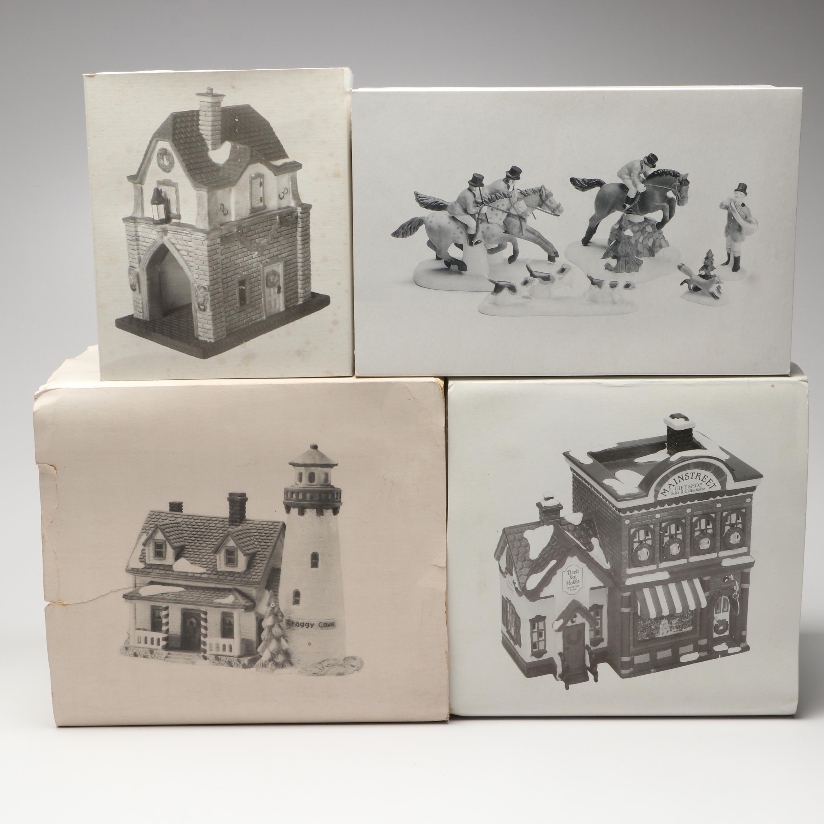 Department 56 "Craggy Cove Lighthouse" and Other New England Village Buildings