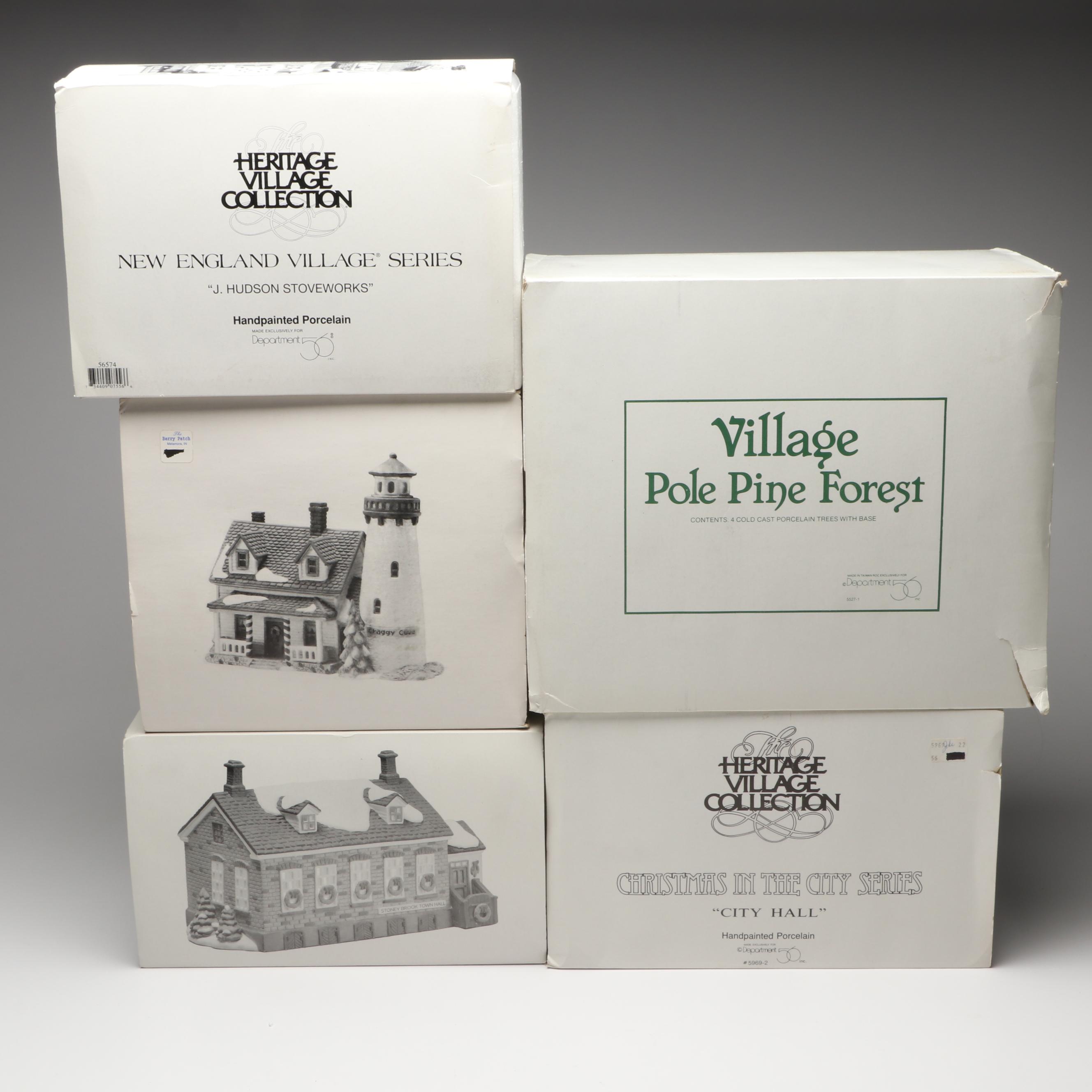 Department 56 "Craggy Cove Lighthouse" and Other New England Village Buildings