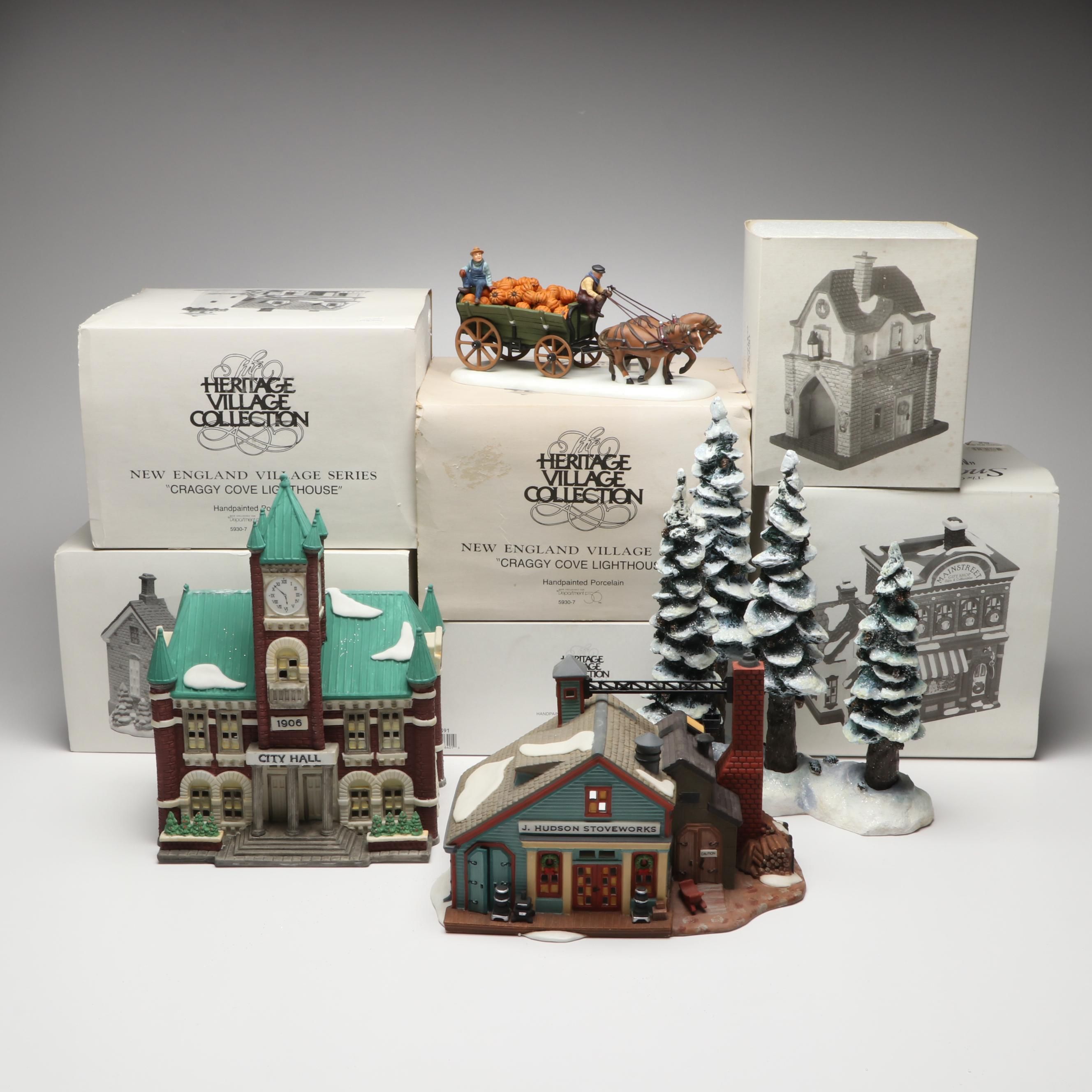 Department 56 "Craggy Cove Lighthouse" and Other New England Village Buildings