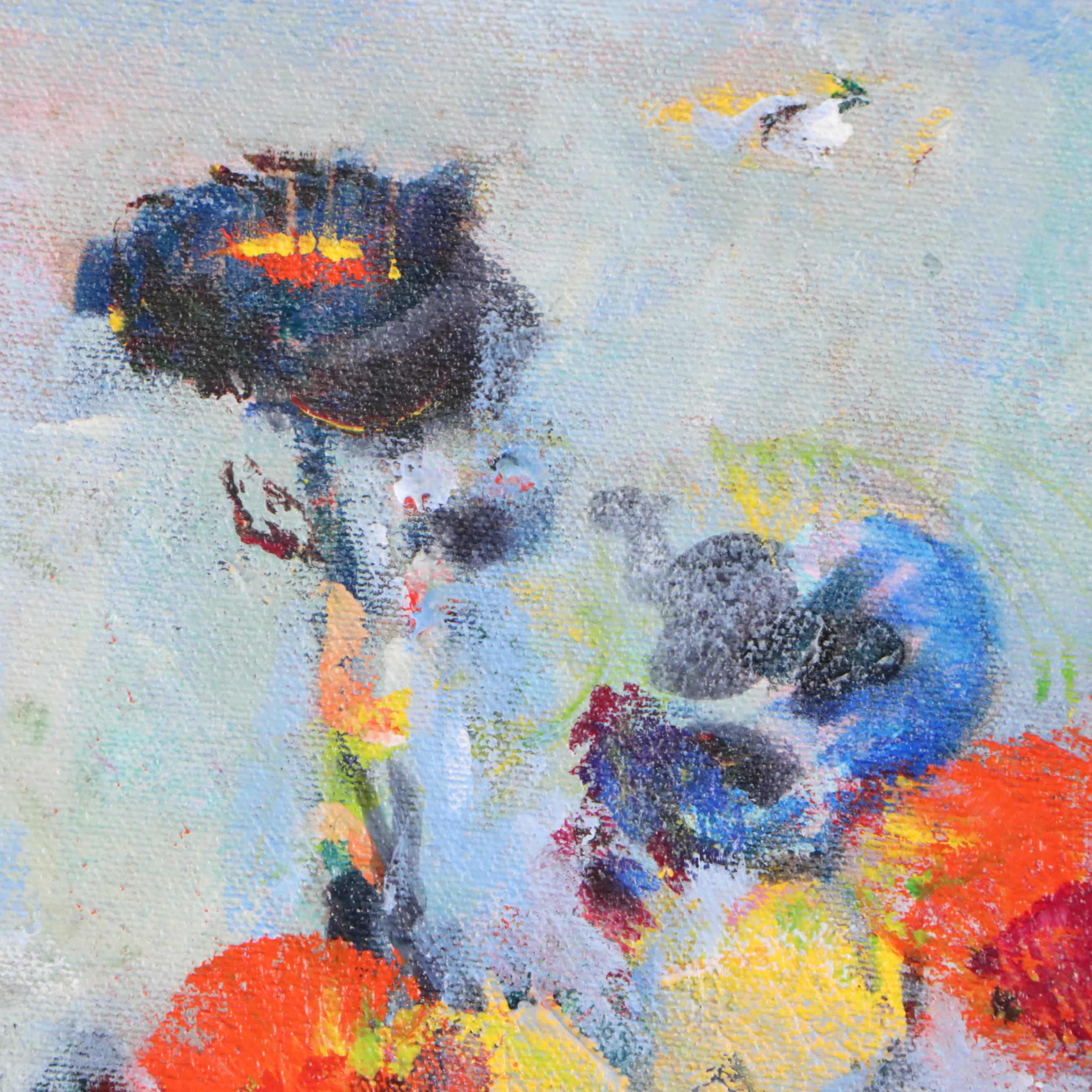 Mark Whitmarsh Acrylic Painting "Blue Vase," 2025