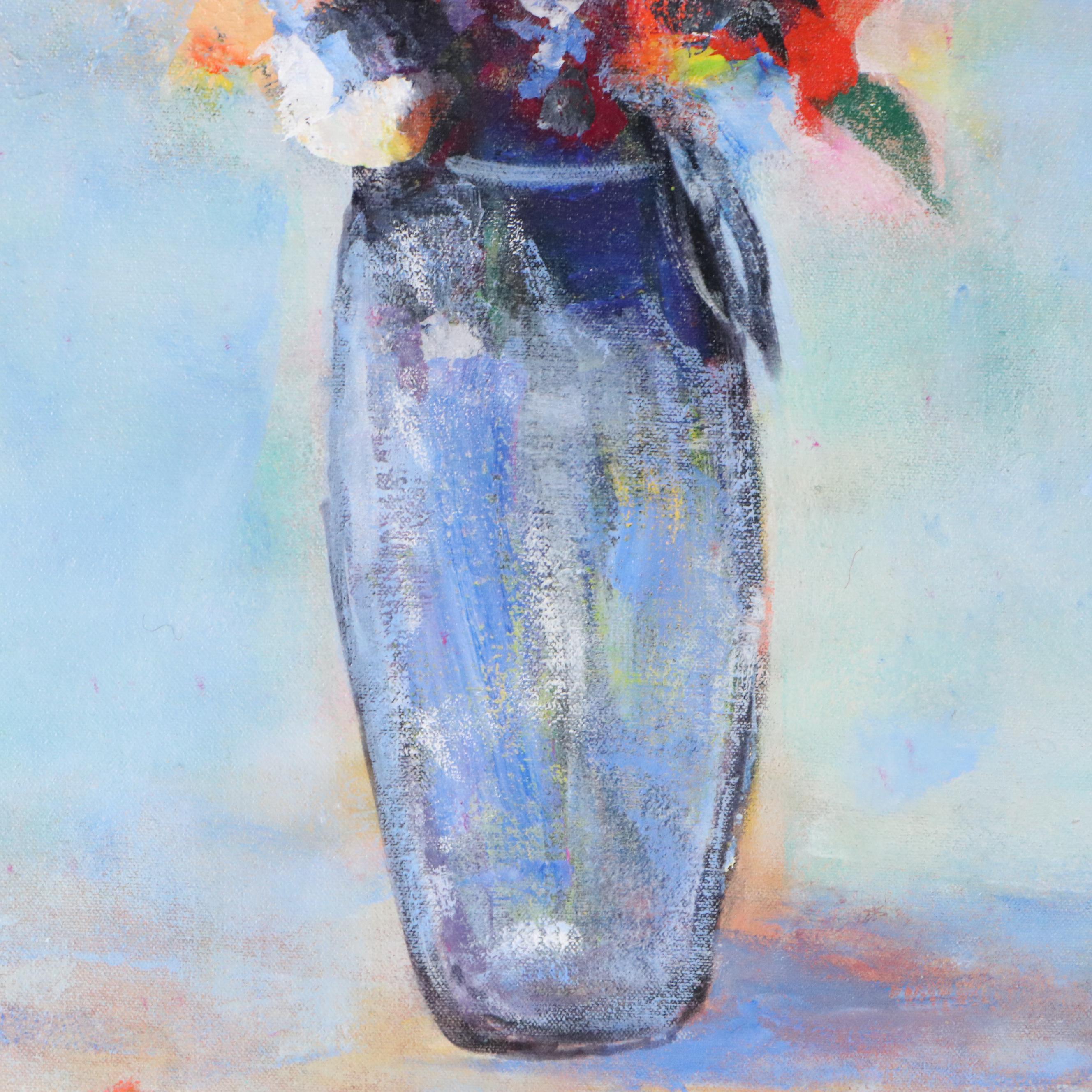 Mark Whitmarsh Acrylic Painting "Blue Vase," 2025