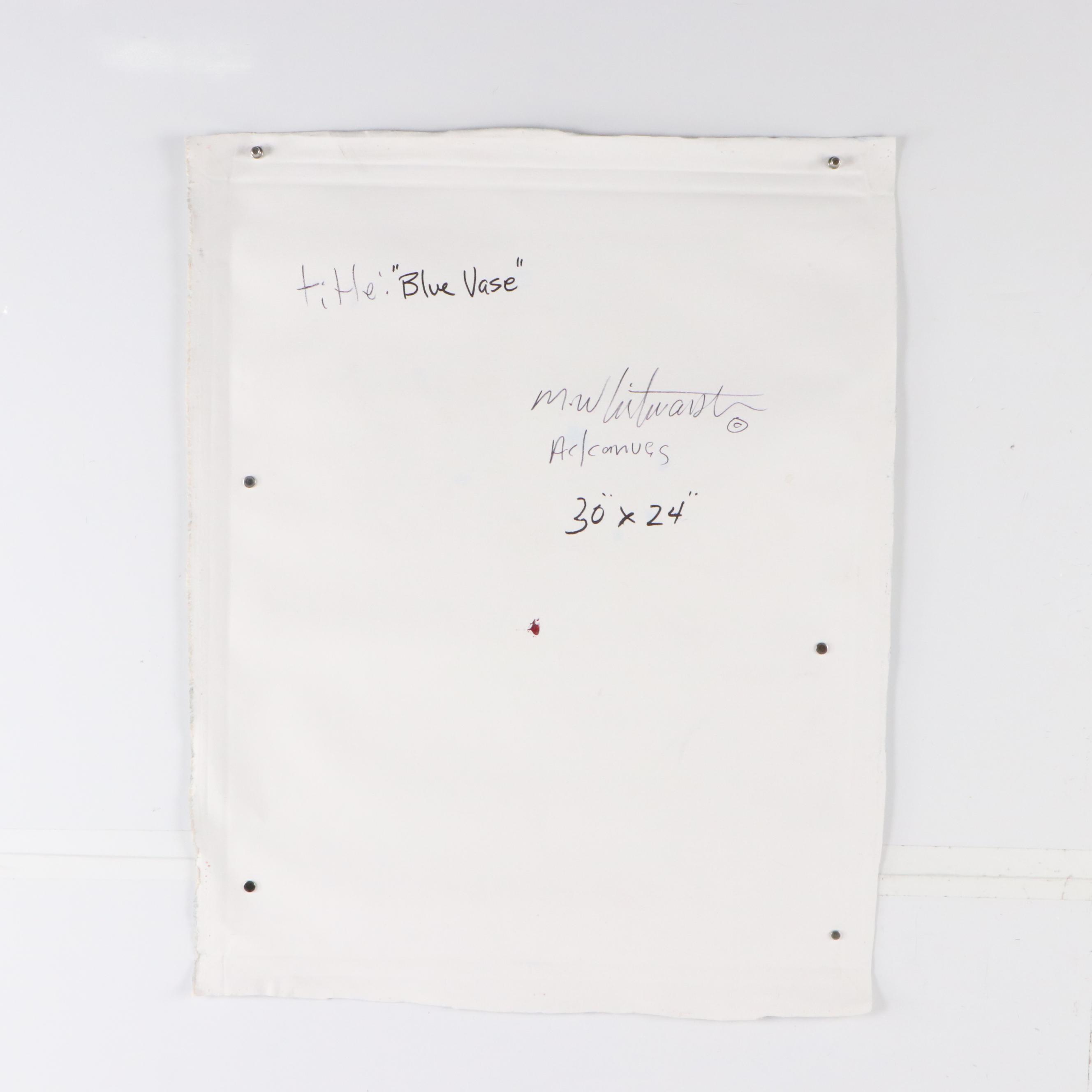 Mark Whitmarsh Acrylic Painting "Blue Vase," 2025