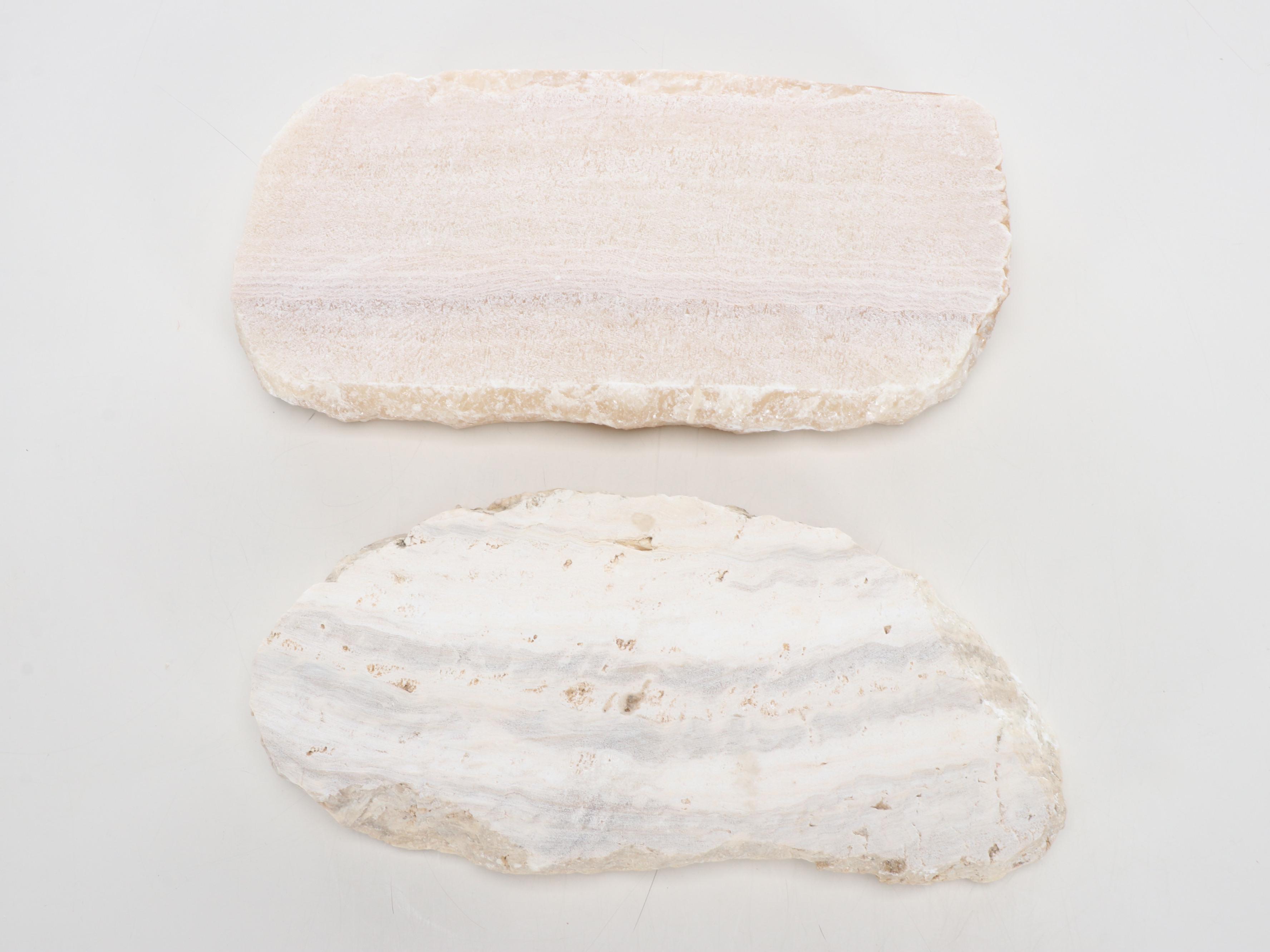 Polished Banded Caclite Trays with Natural Edges