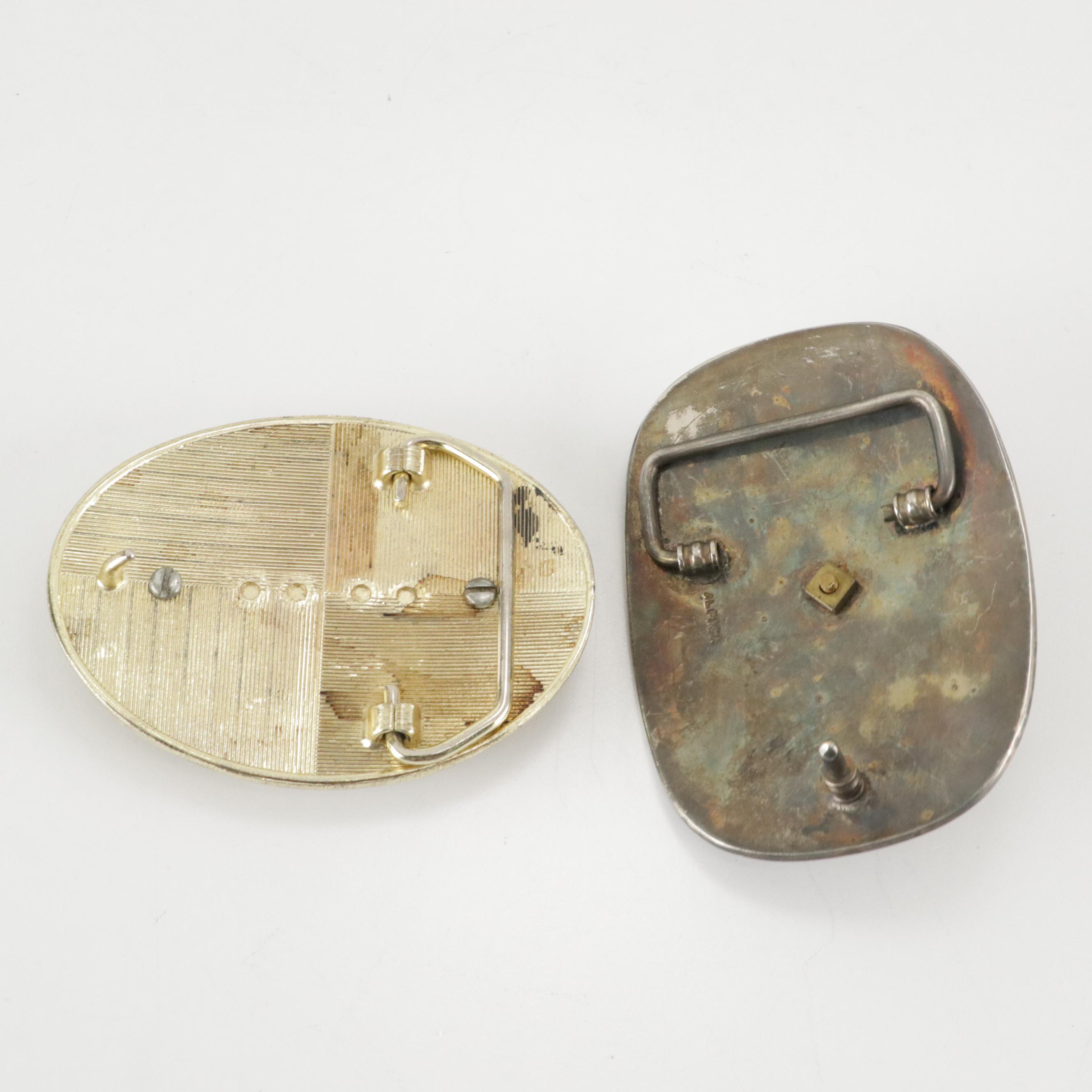 Alpaca Silver with Abalone Inlay, Encased Scorpion, and Gemstone Belt Buckles