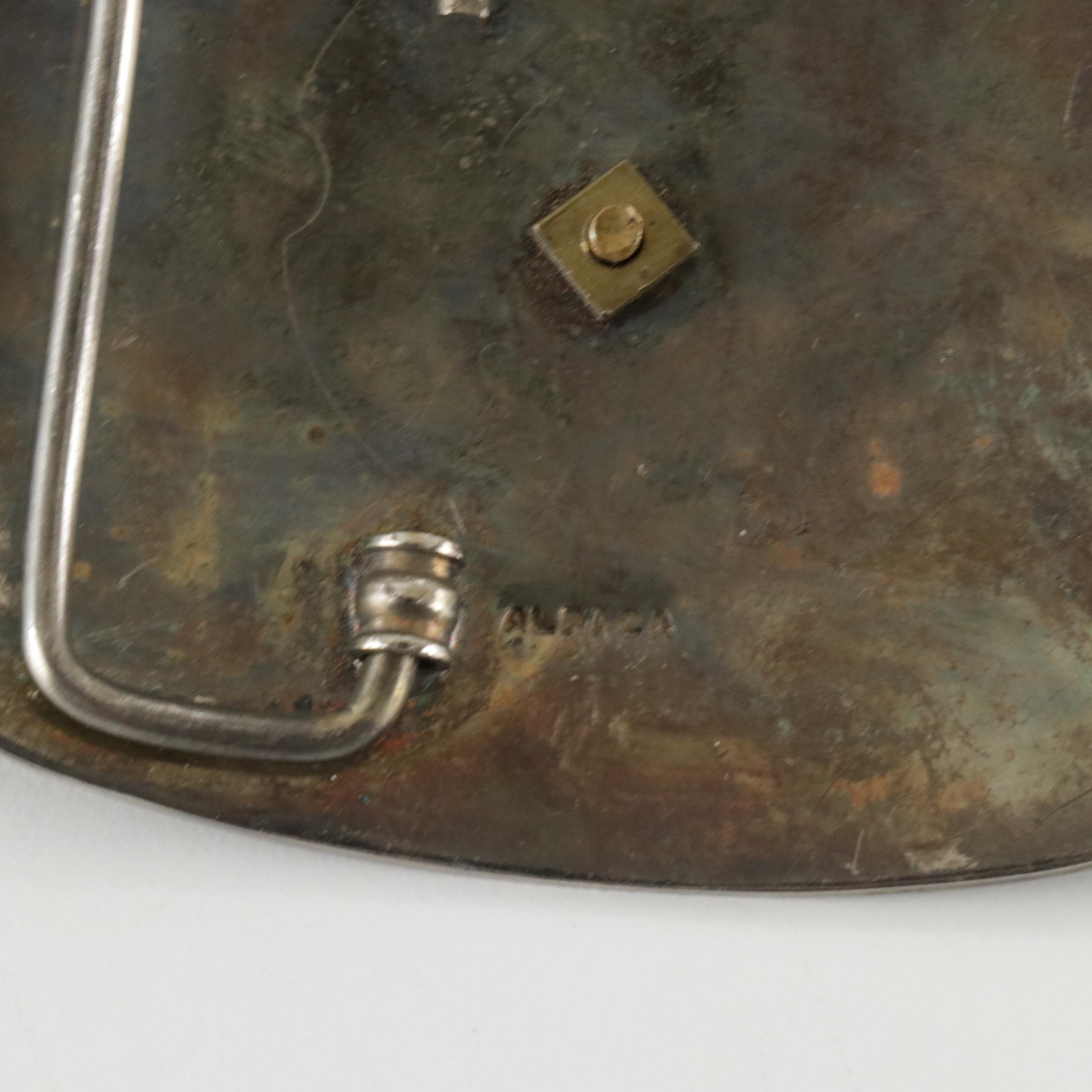 Alpaca Silver with Abalone Inlay, Encased Scorpion, and Gemstone Belt Buckles