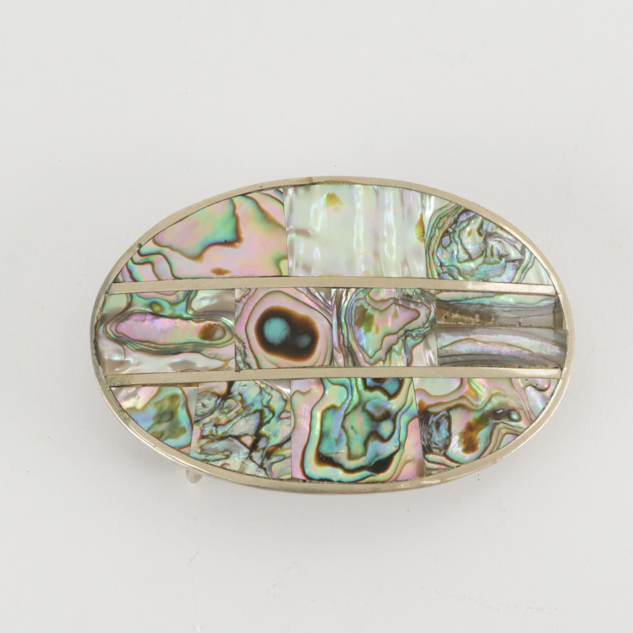 Alpaca Silver with Abalone Inlay, Encased Scorpion, and Gemstone Belt Buckles