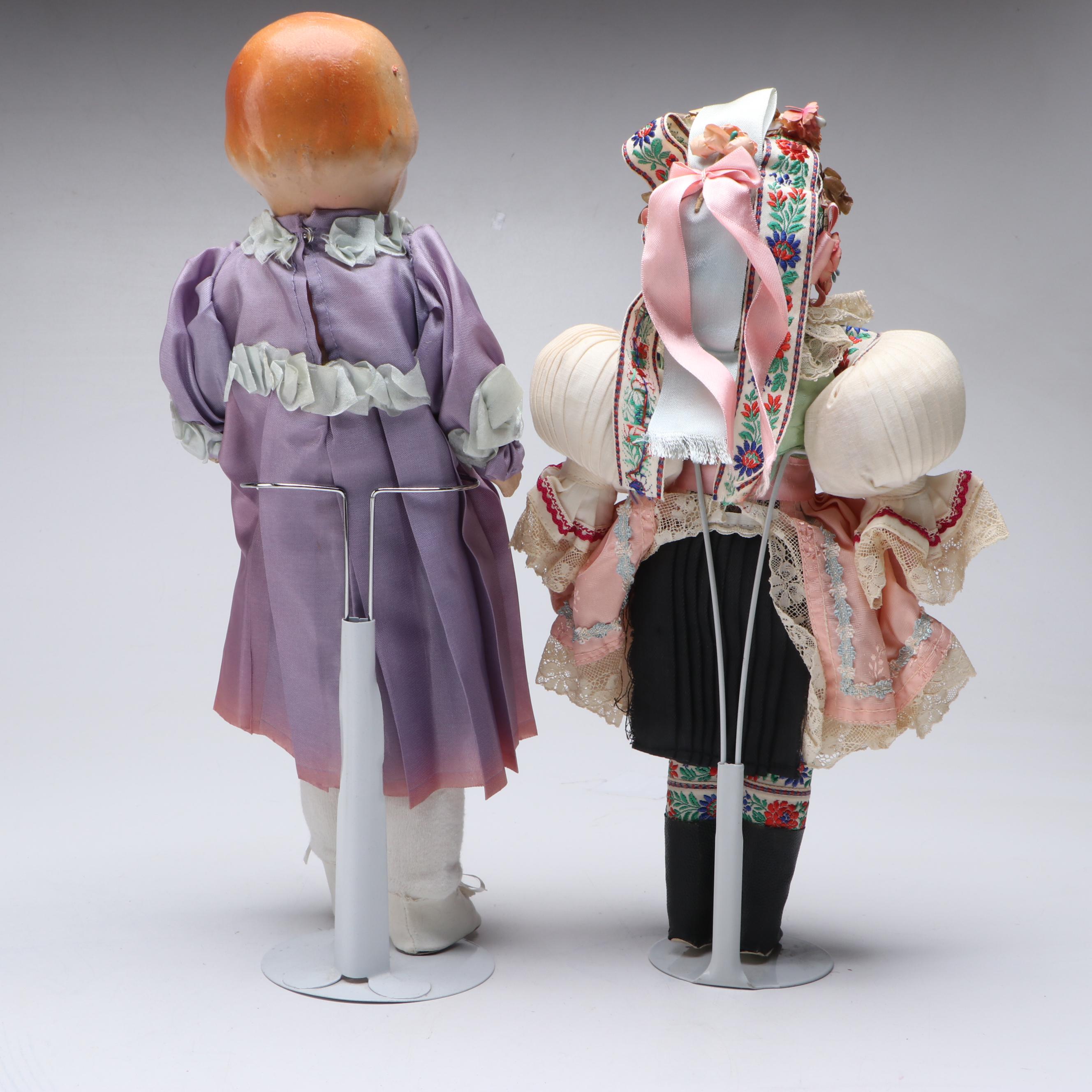 Composite Sleepy Eye Doll, Dutch Boy and Other Baby Dolls, Early to Mid-20th C.