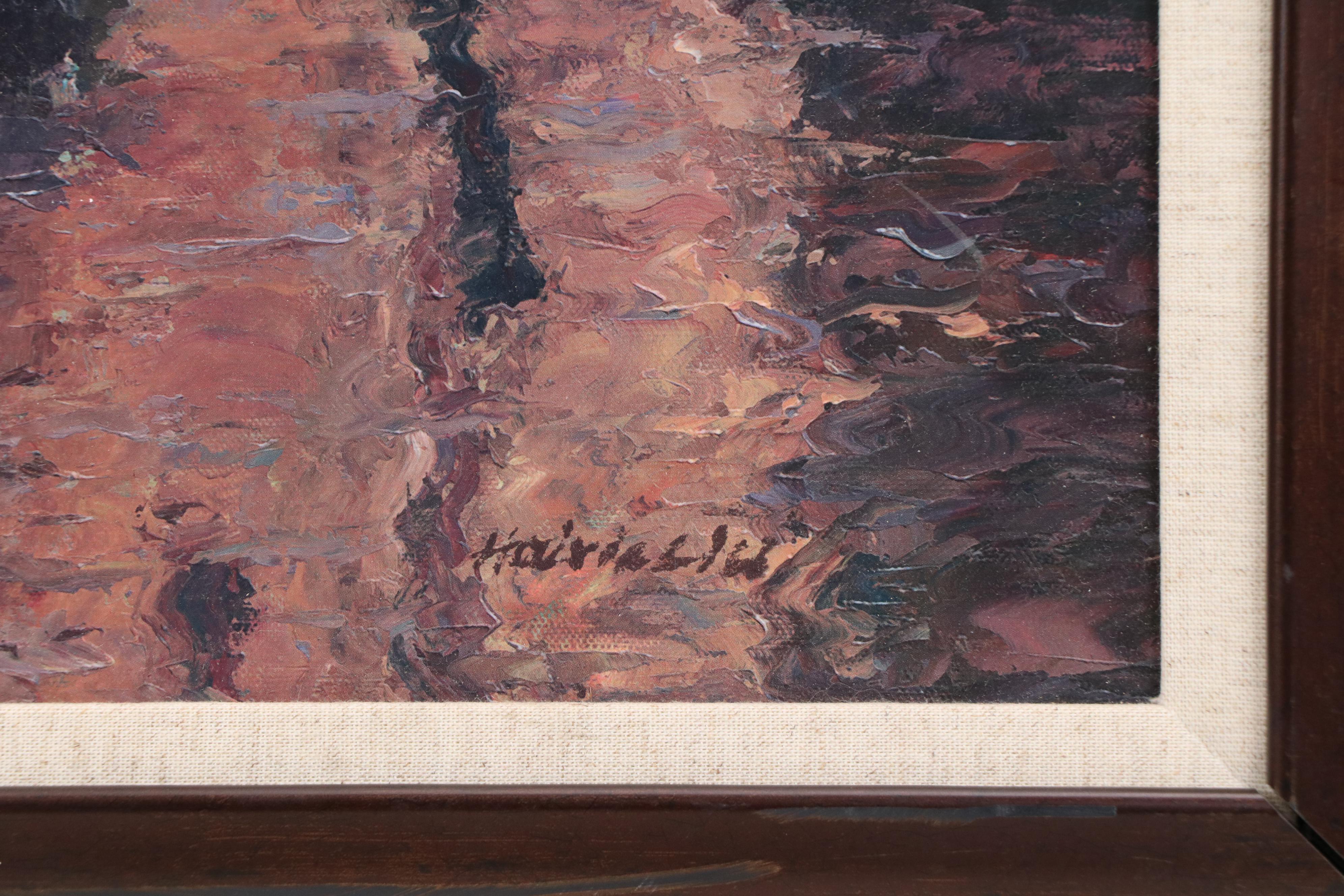 Offset Lithograph After Haixia Liu "Golden Evening Gondola," 21st Century