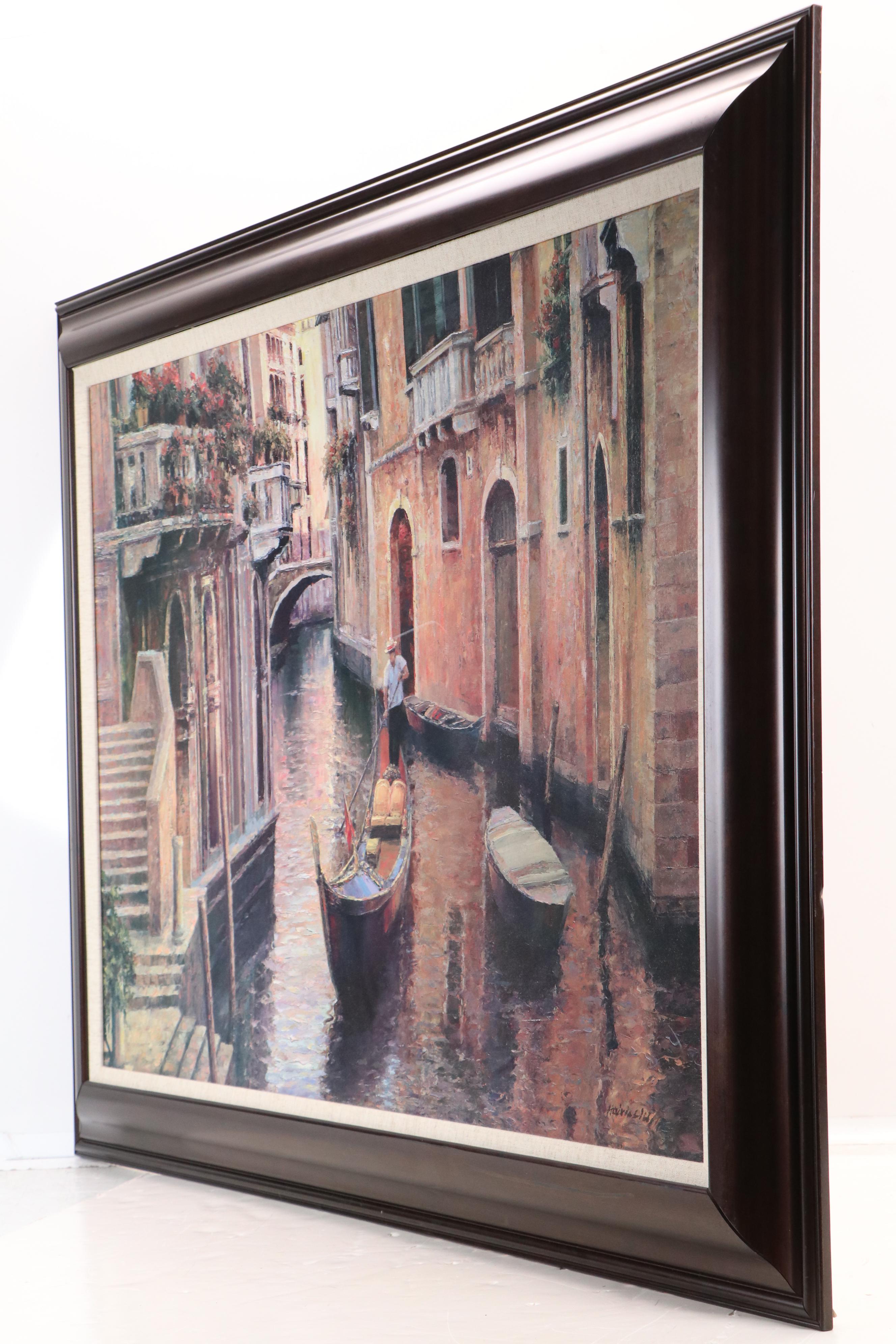 Offset Lithograph After Haixia Liu "Golden Evening Gondola," 21st Century