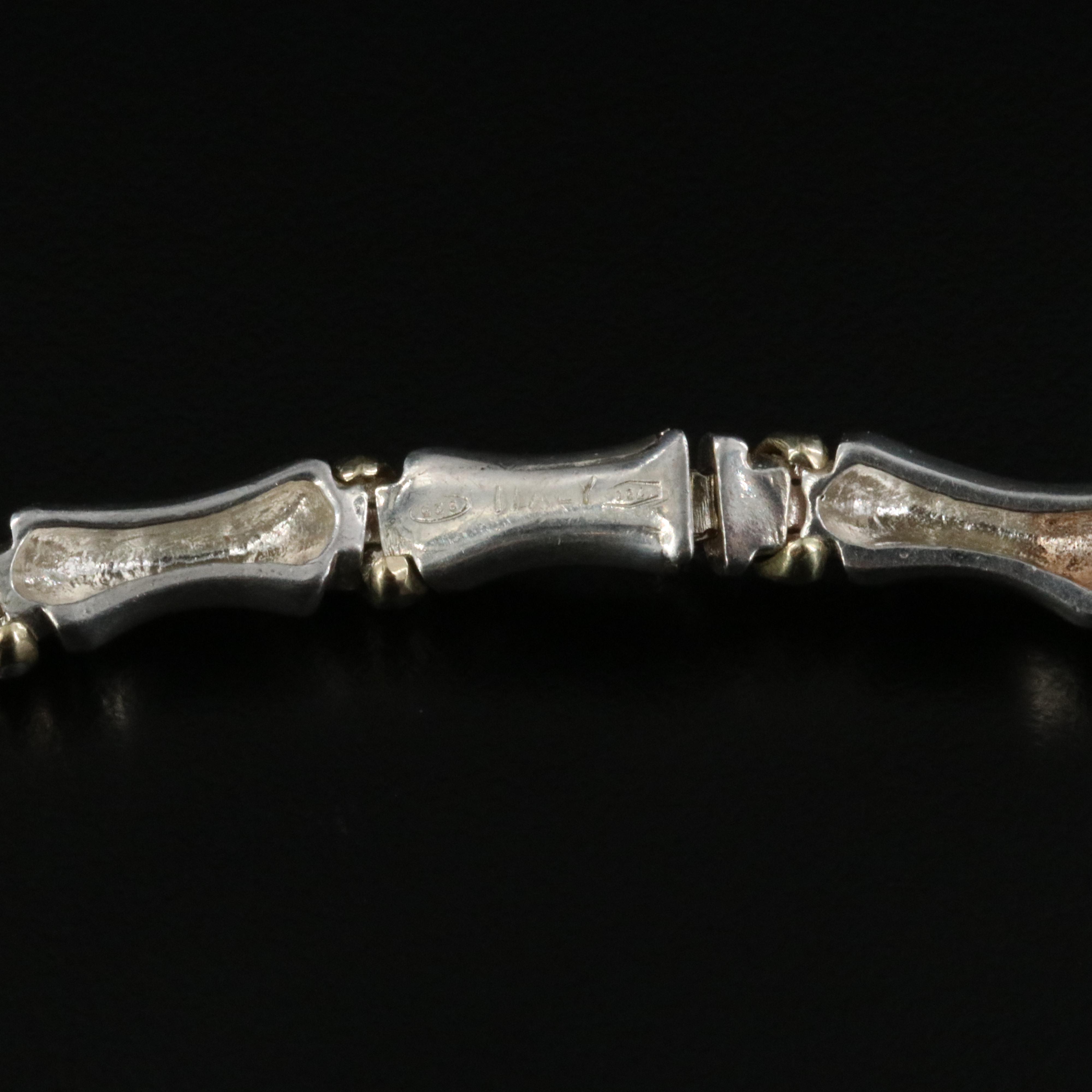 Sterling and 18K Bamboo Link Necklace