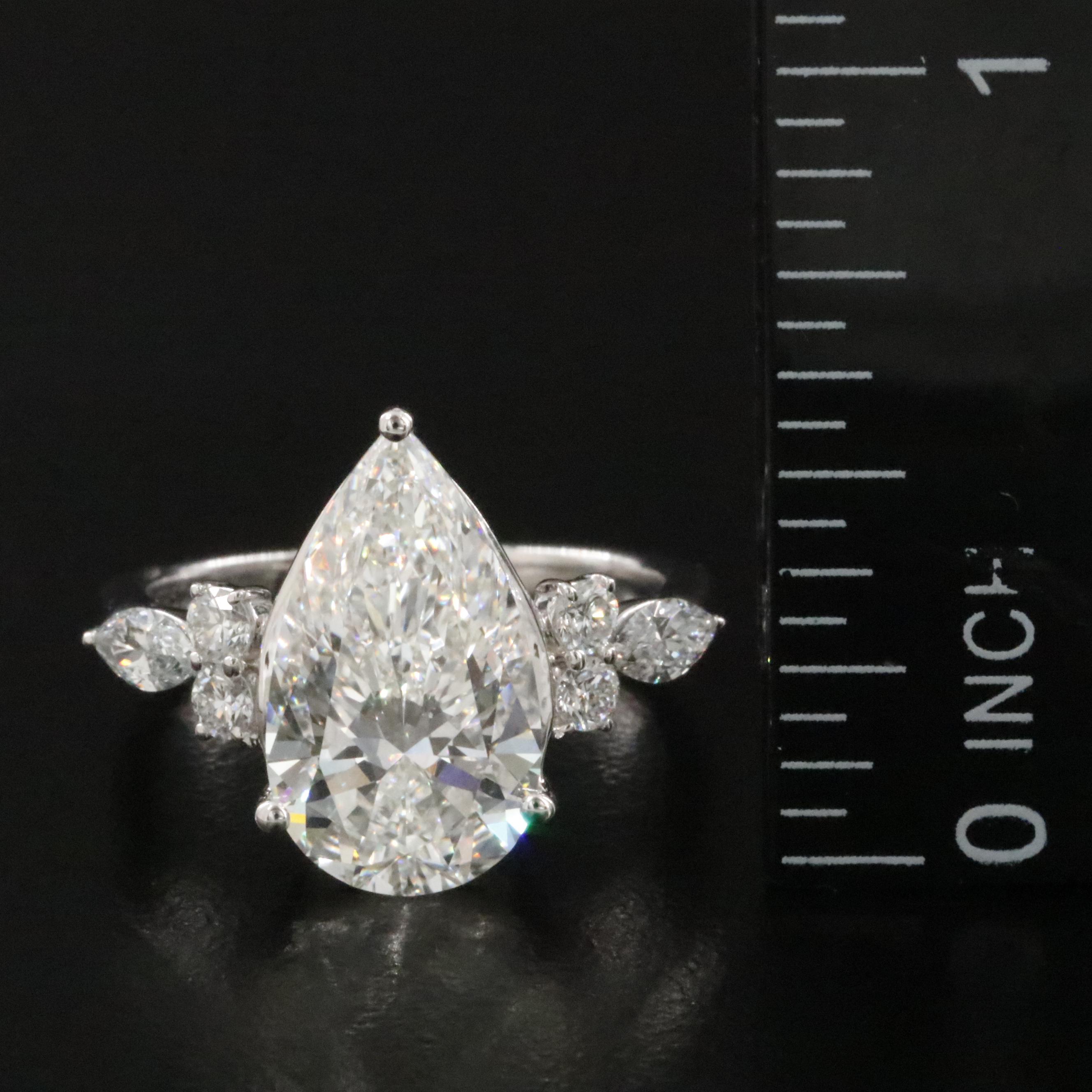 Platinum 4.52 CTW Lab Grown Diamond Ring with IGI Report