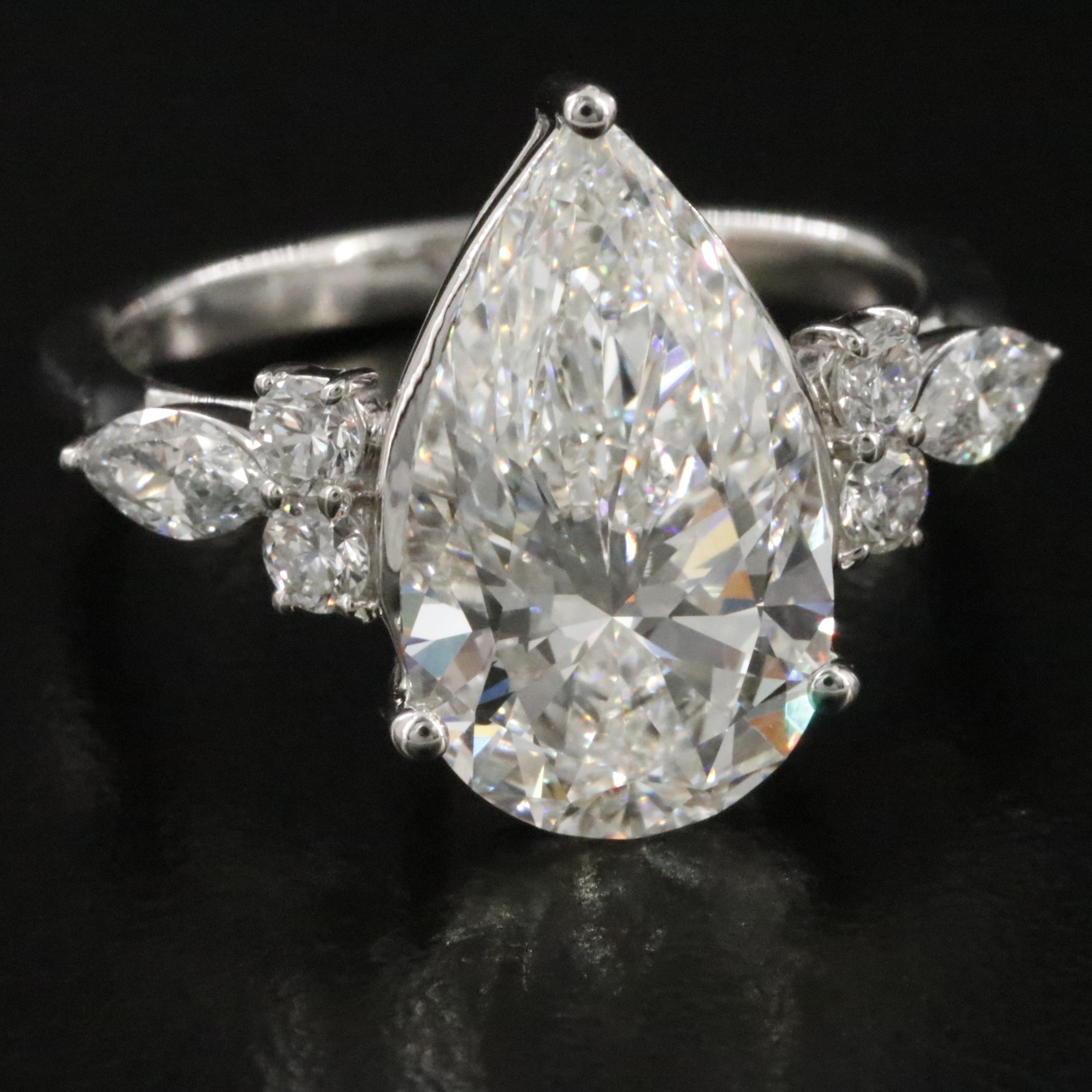 Platinum 4.52 CTW Lab Grown Diamond Ring with IGI Report