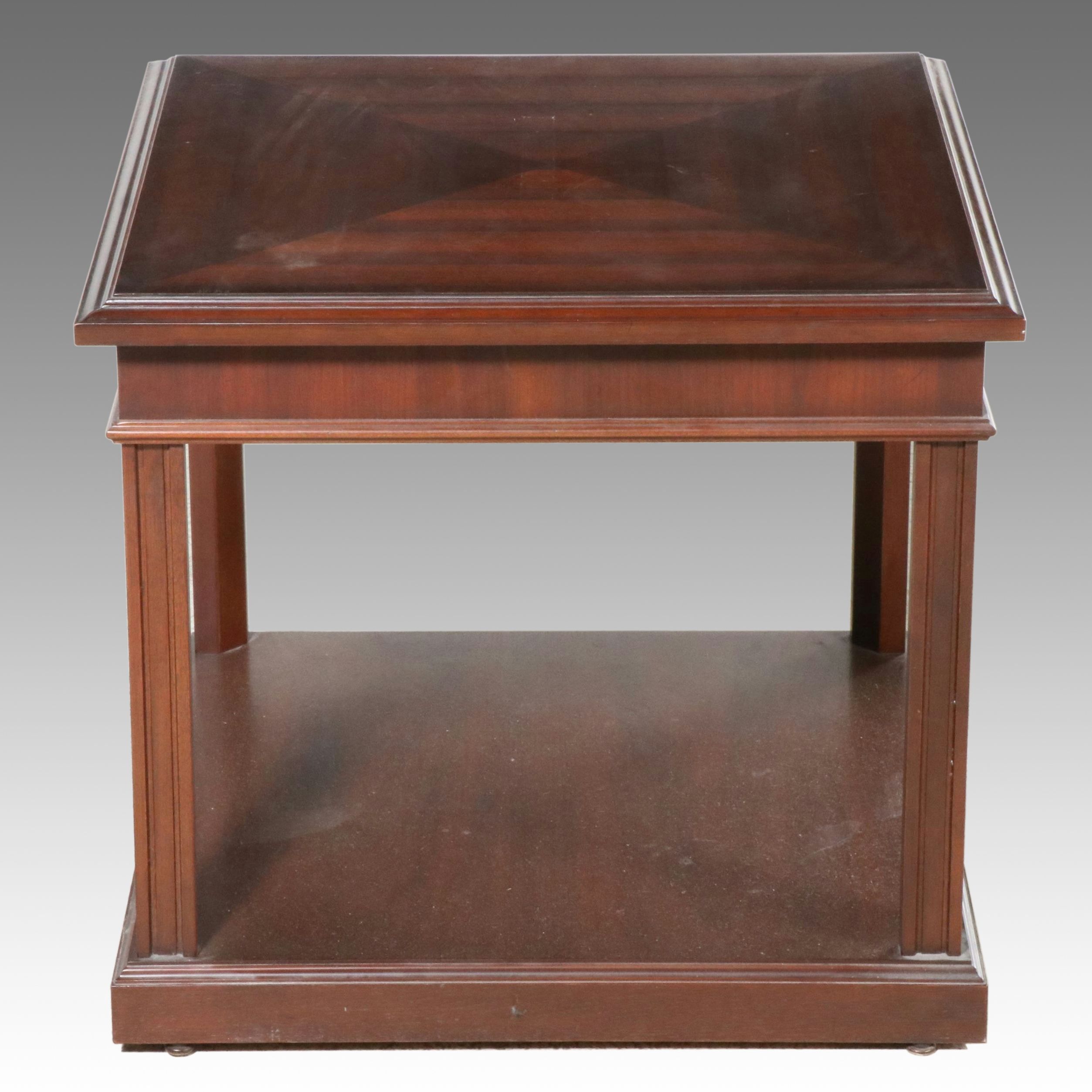 Neoclassical Style Mahogany Two-Tier Side Table