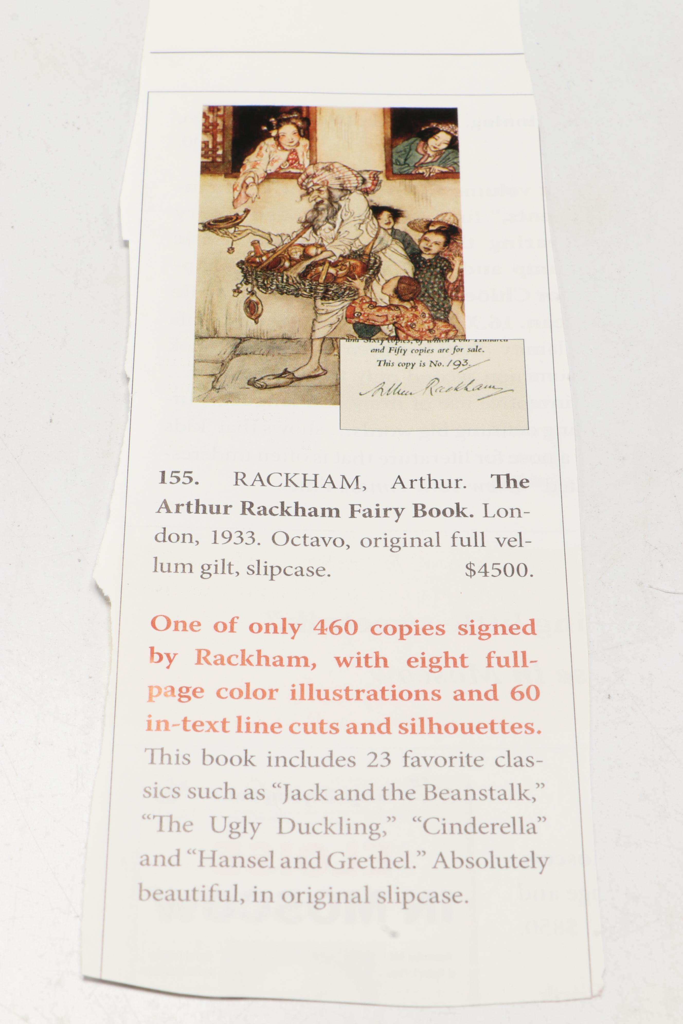Signed Limited Edition "Arthur Rackham's Book of Pictures," 1913