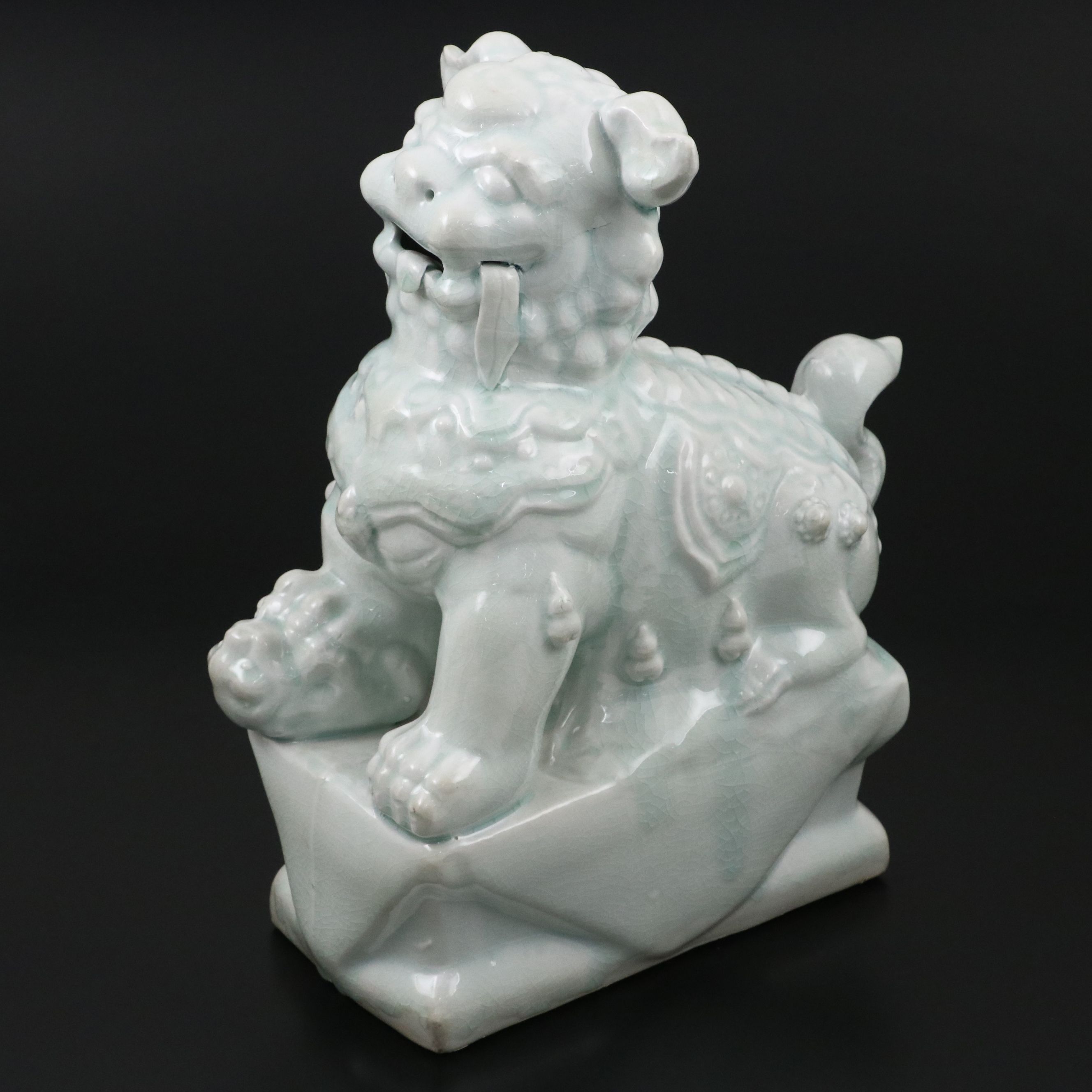Celadon Glazed Porcelain Female Guardian Lion