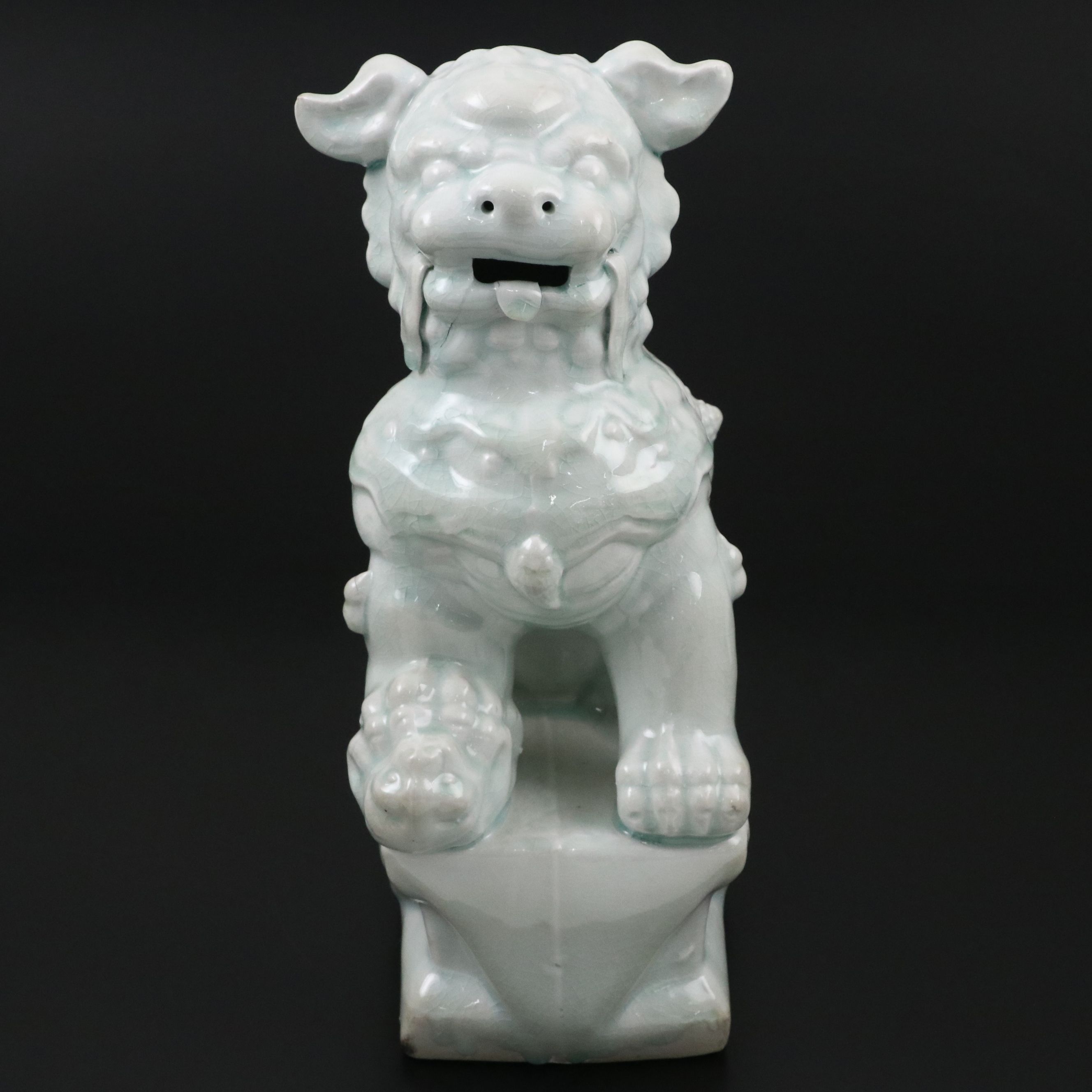 Celadon Glazed Porcelain Female Guardian Lion