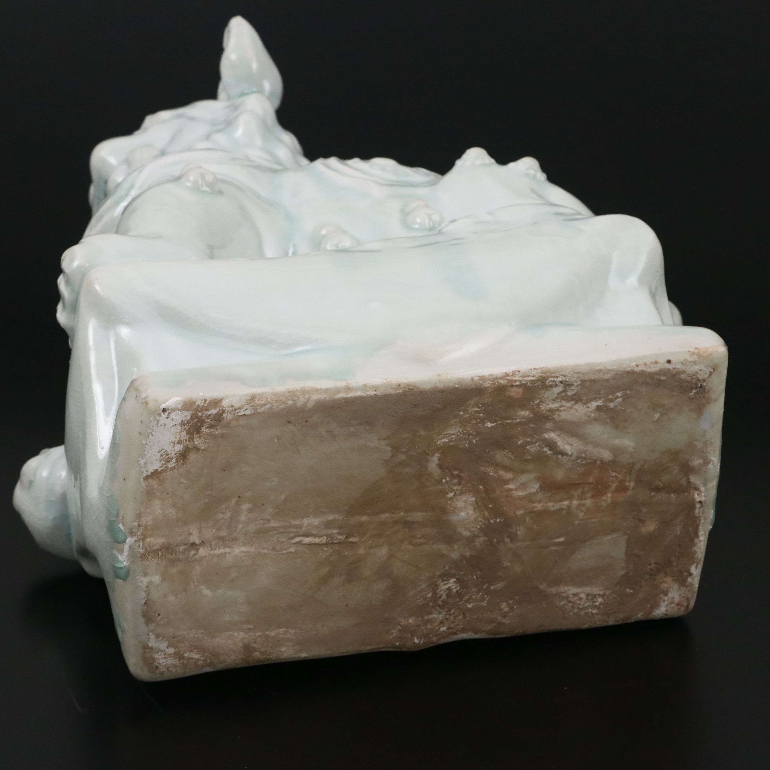 Celadon Glazed Porcelain Female Guardian Lion