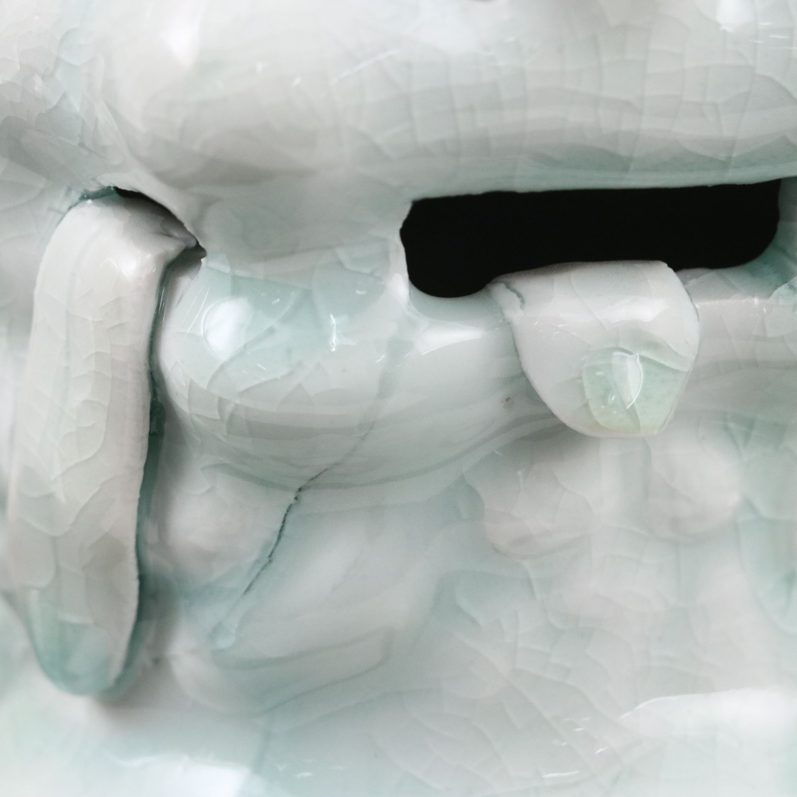 Celadon Glazed Porcelain Female Guardian Lion