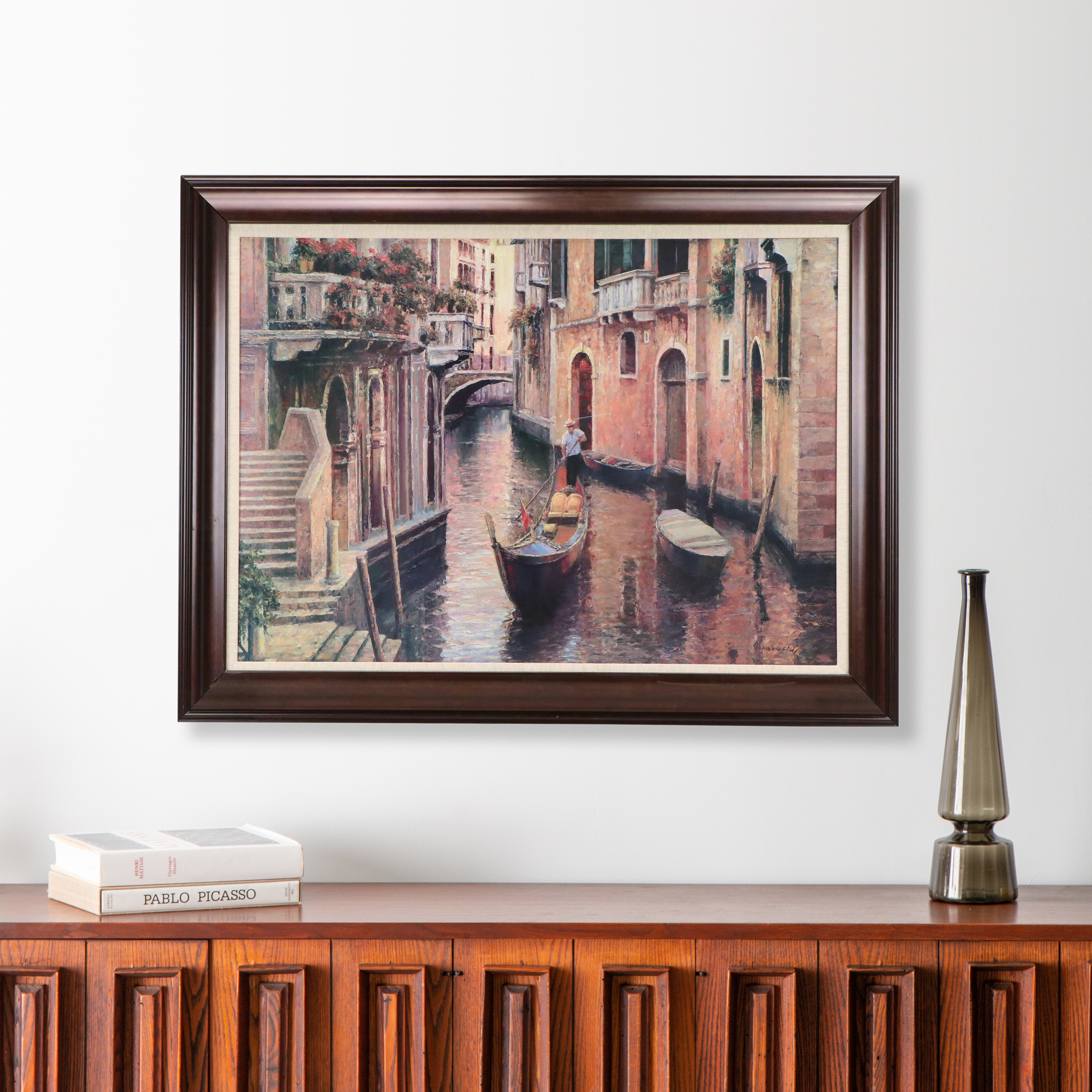 Offset Lithograph After Haixia Liu "Golden Evening Gondola," 21st Century